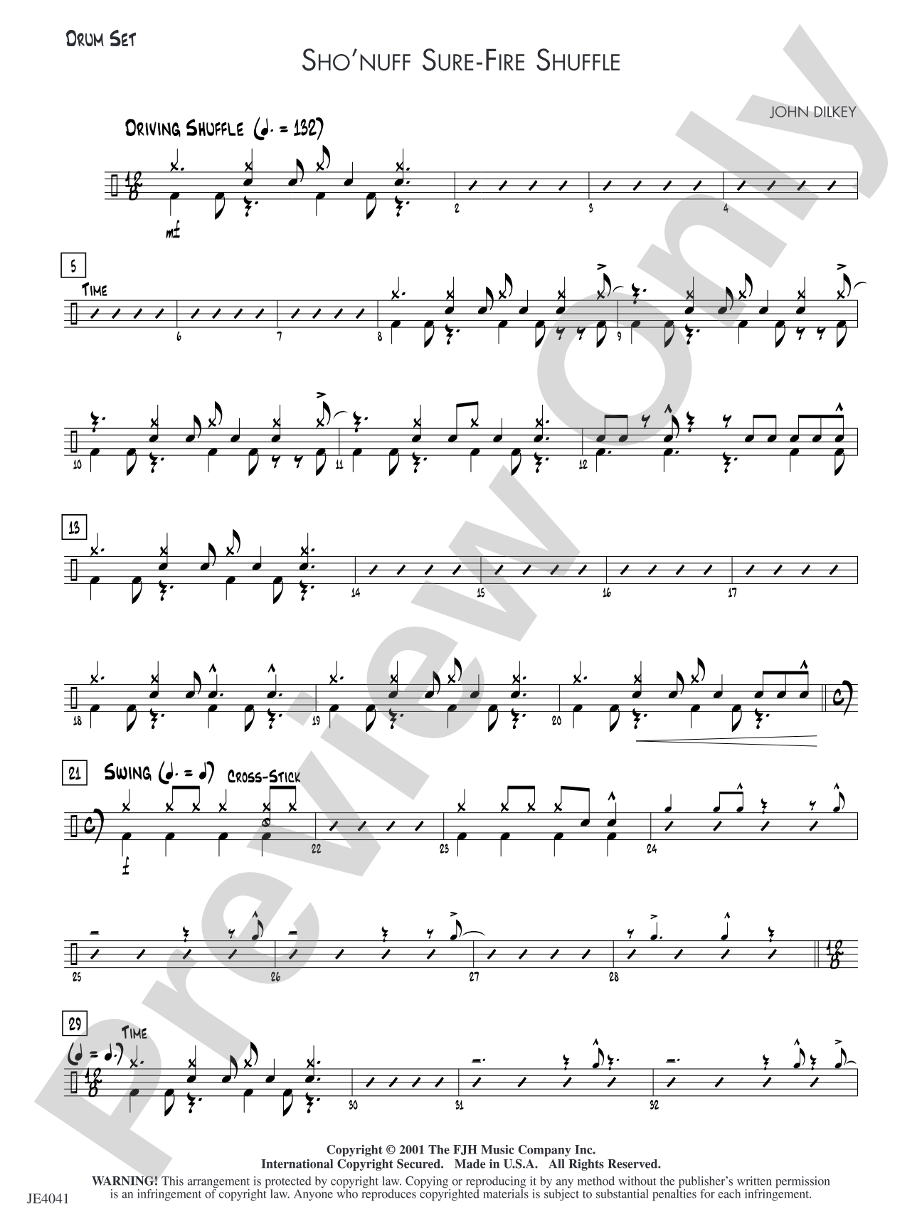 Sho' Nuff Sure-fire Shuffle: Drum Set