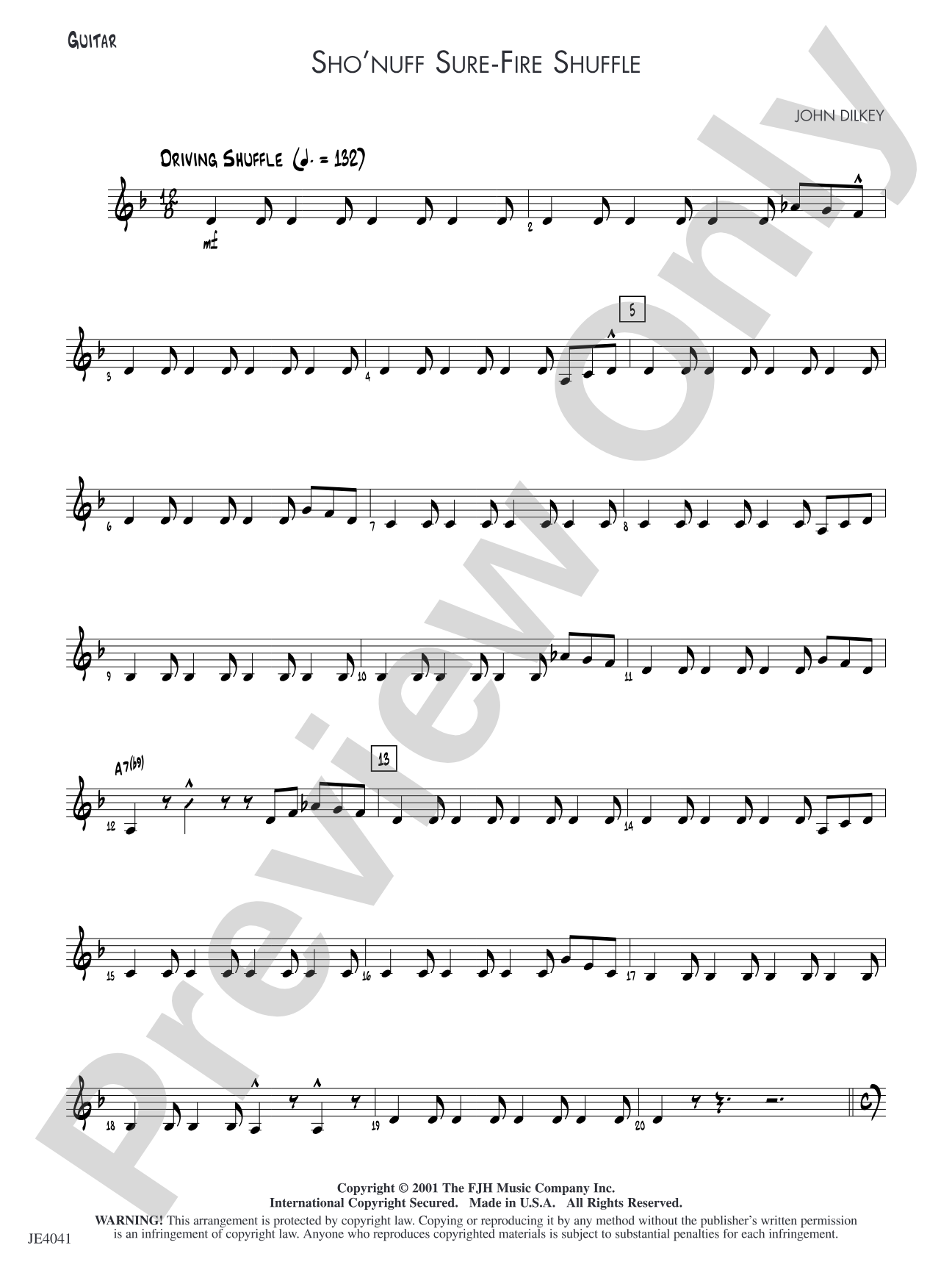 Sho' Nuff Sure-fire Shuffle: Guitar