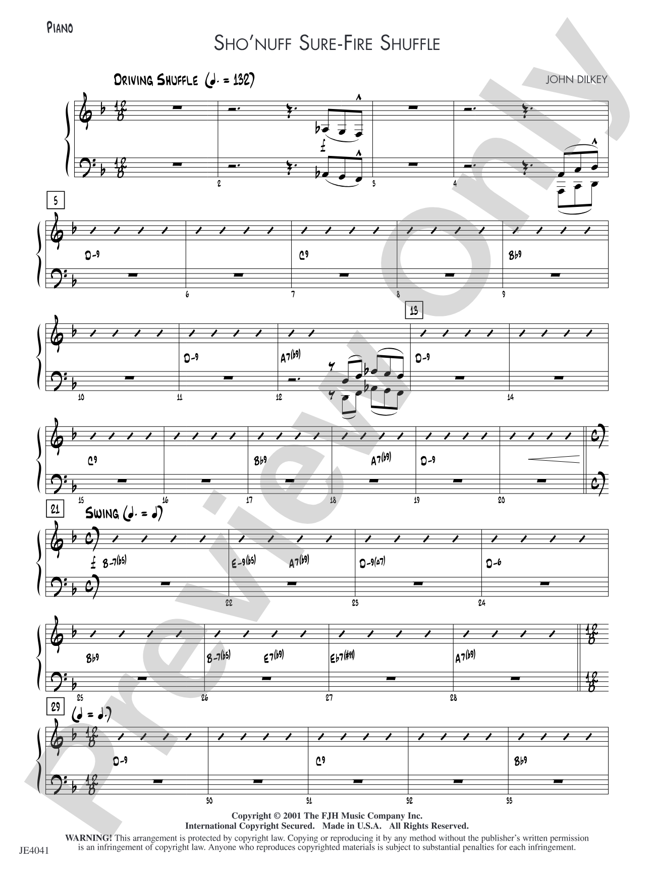 Sho' Nuff Sure-fire Shuffle: Piano