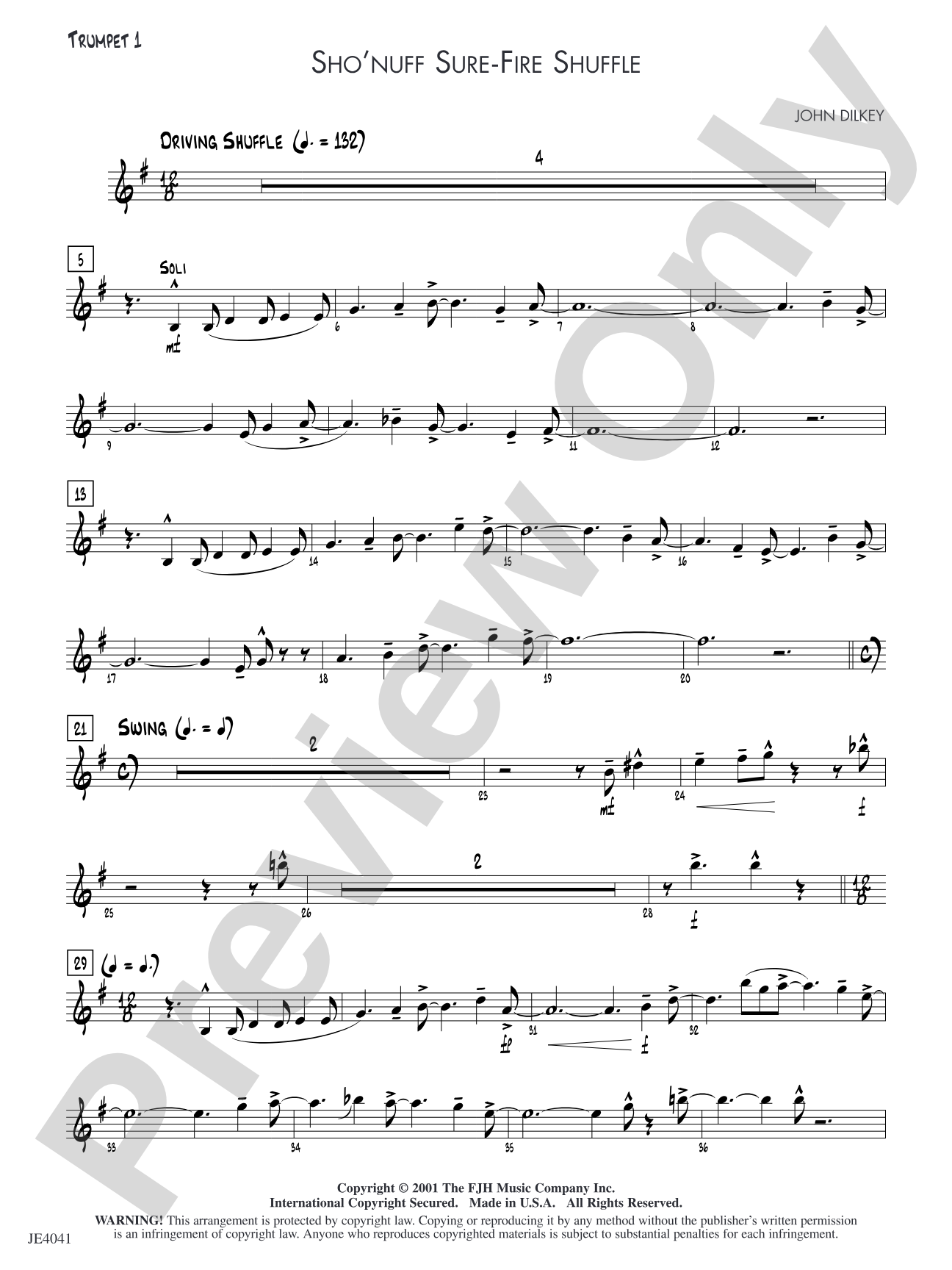 Sho' Nuff Sure-fire Shuffle: Trumpet 1