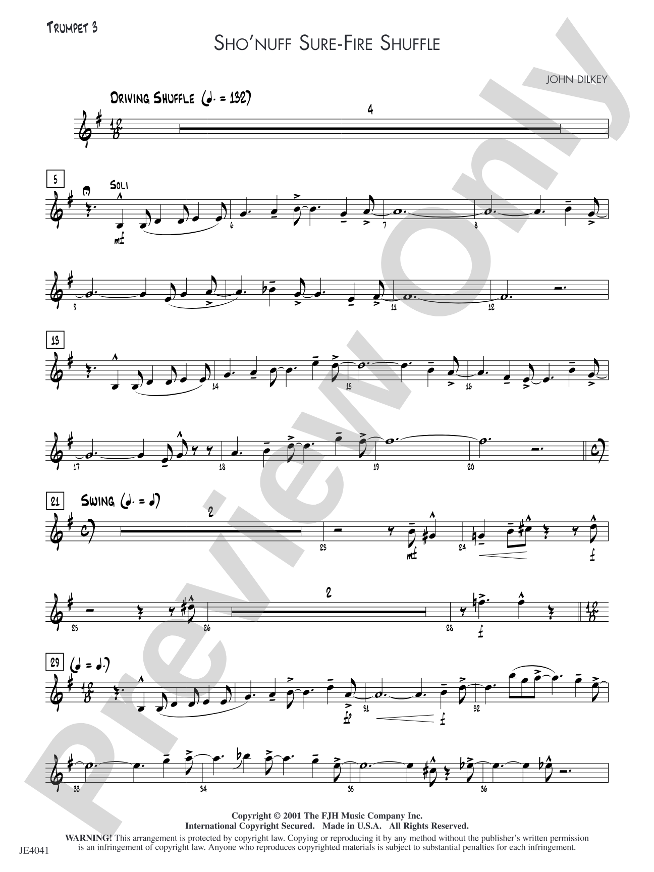 Sho' Nuff Sure-fire Shuffle: Trumpet 3