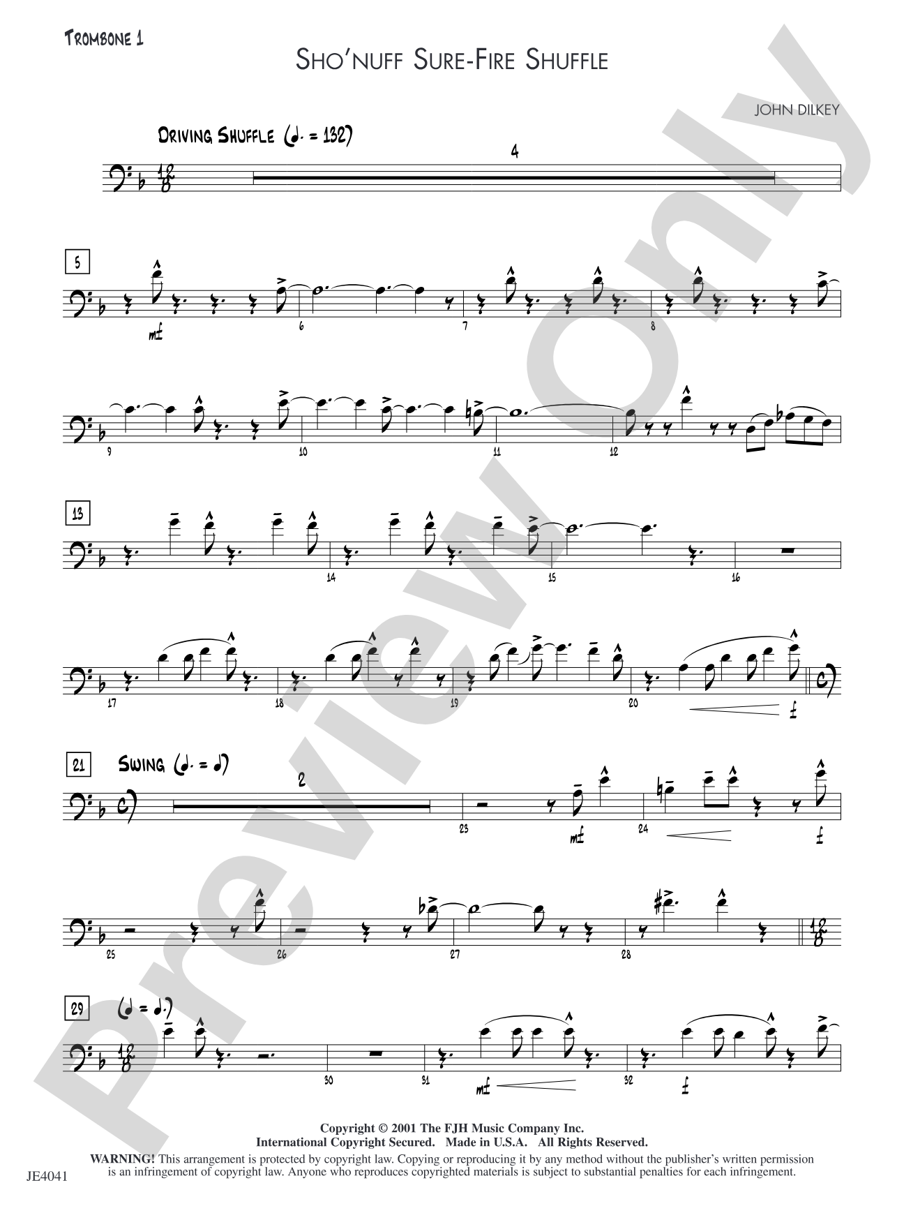 Sho' Nuff Sure-fire Shuffle: Trombone 1