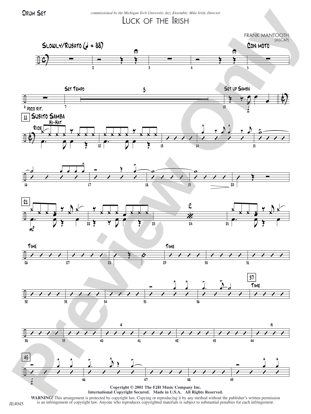 Luck of the Irish: Drum Set