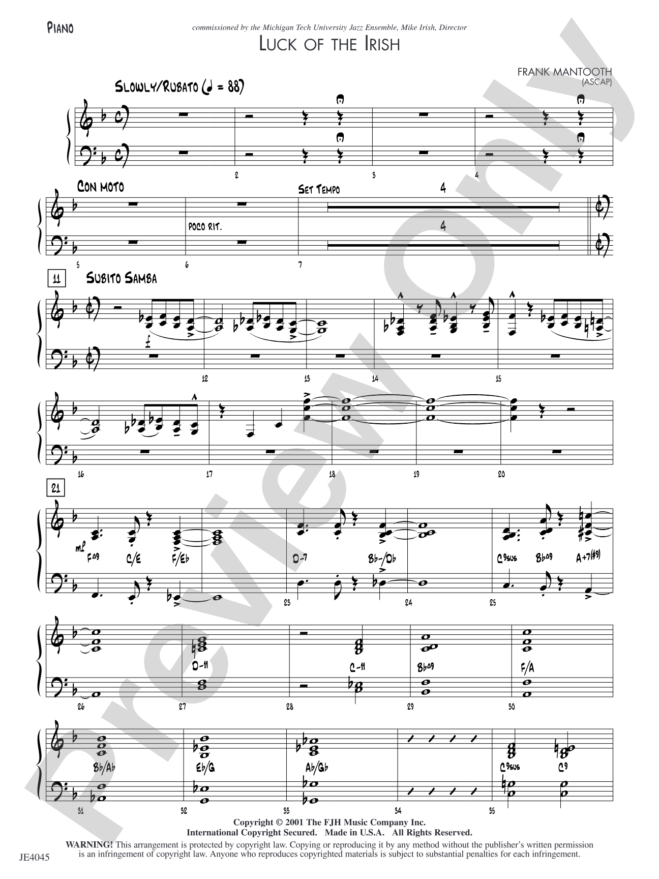 Luck of the Irish: Piano