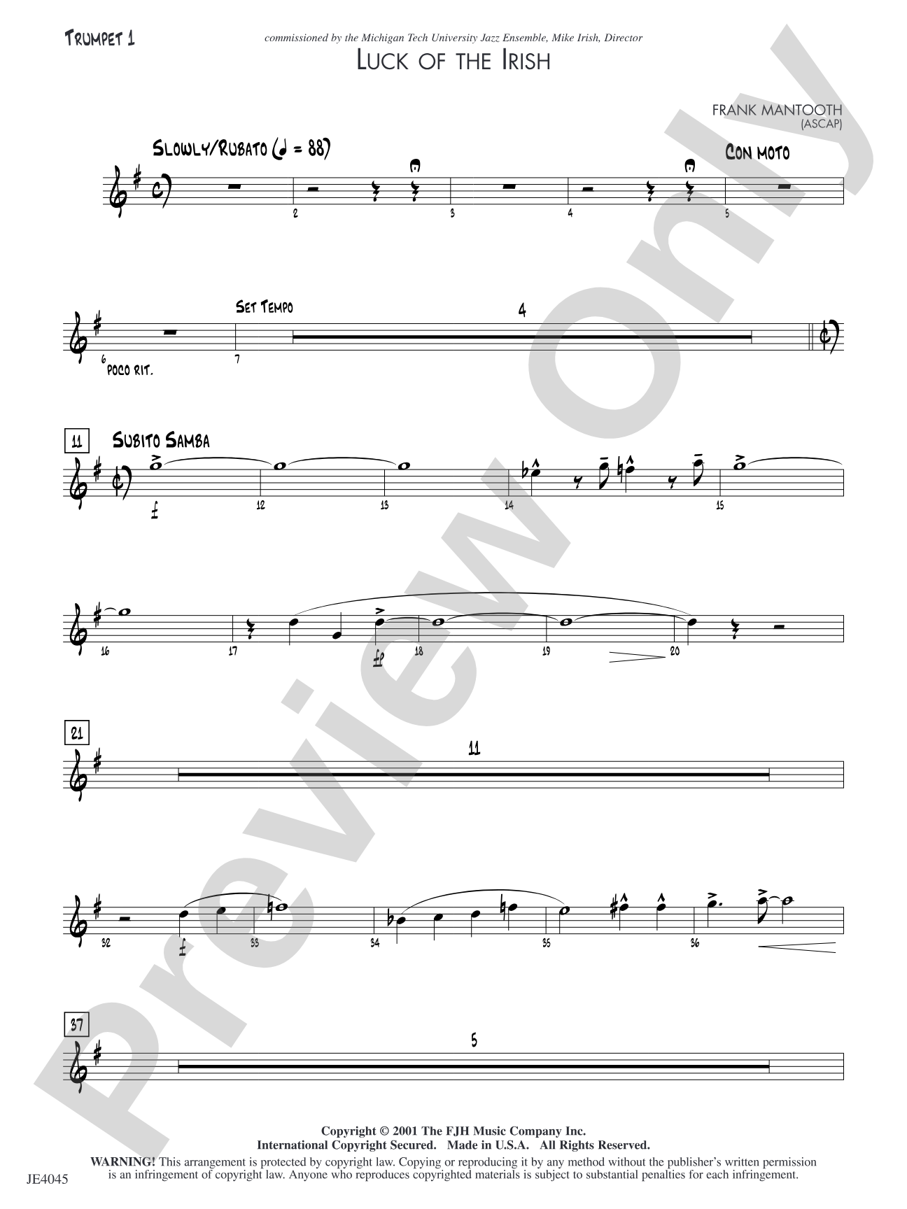 Luck of the Irish: Trumpet 1