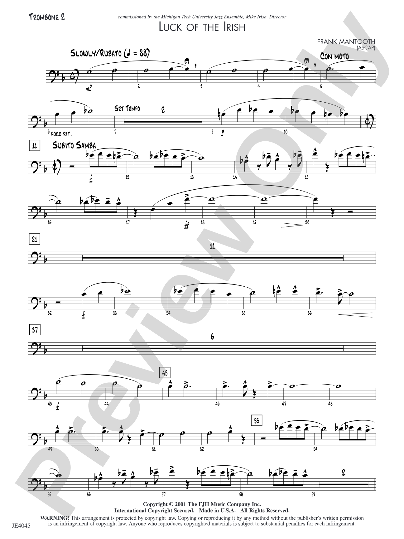Luck of the Irish: Trombone 2