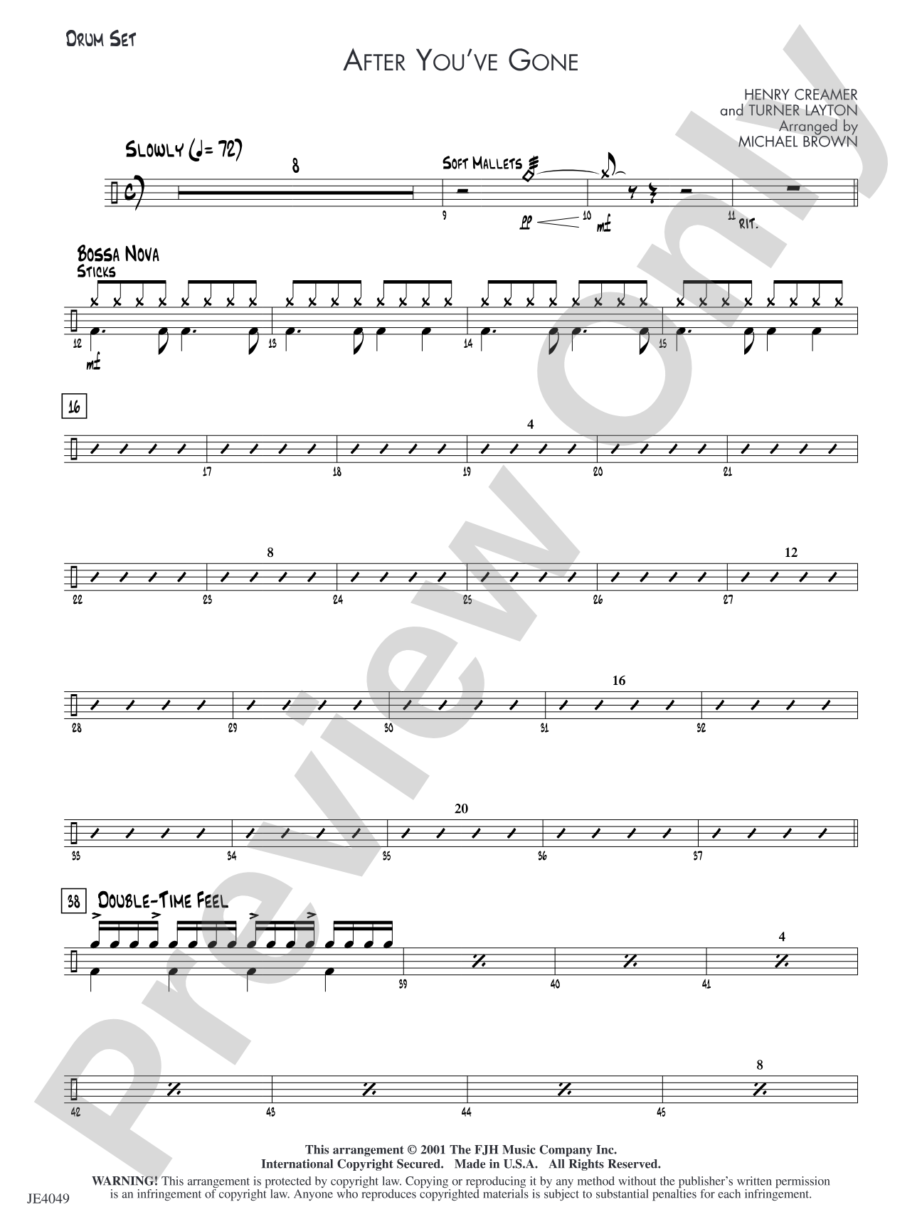 After You've Gone: Drum Set
