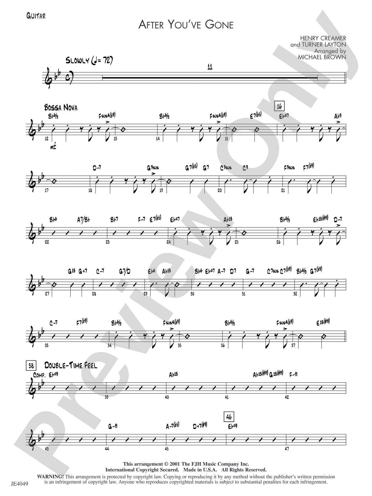 After You've Gone: Guitar