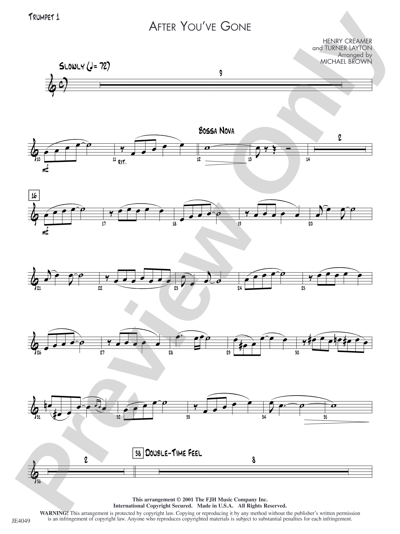 After You've Gone: Trumpet 1