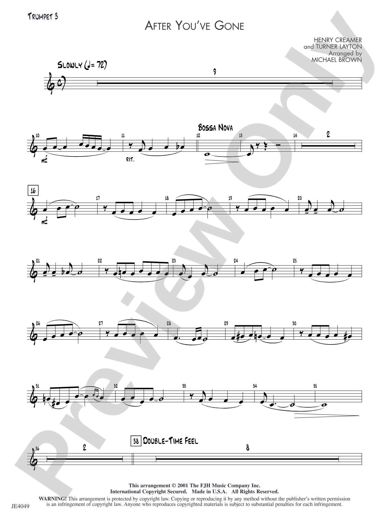 After You've Gone: Trumpet 3