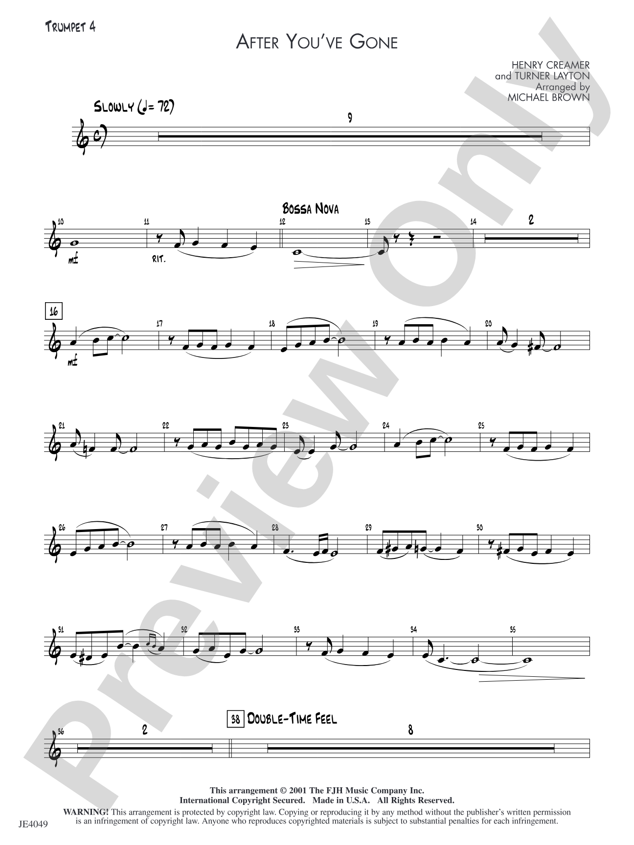 After You've Gone: Trumpet 4