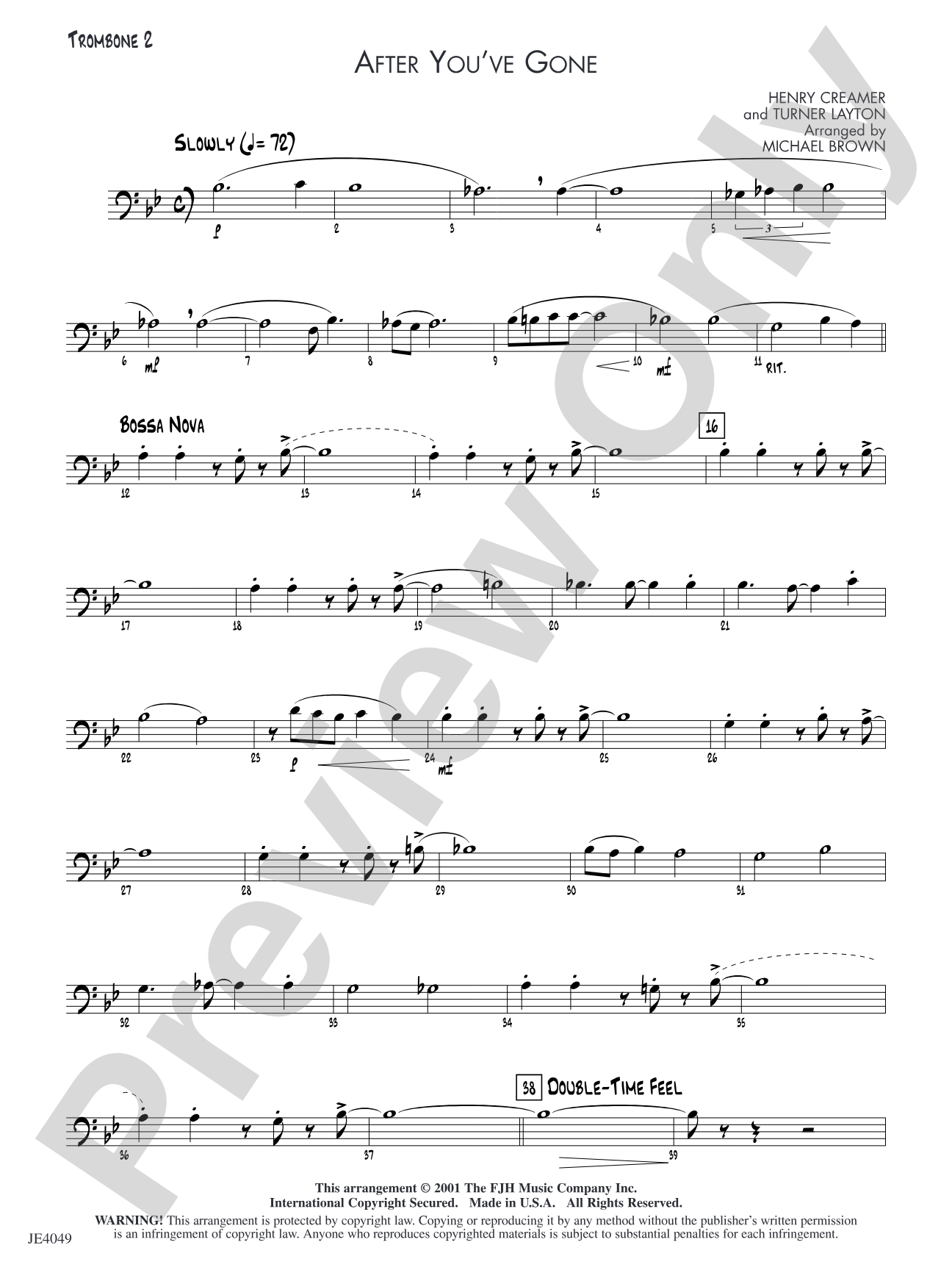 After You've Gone: Trombone 2