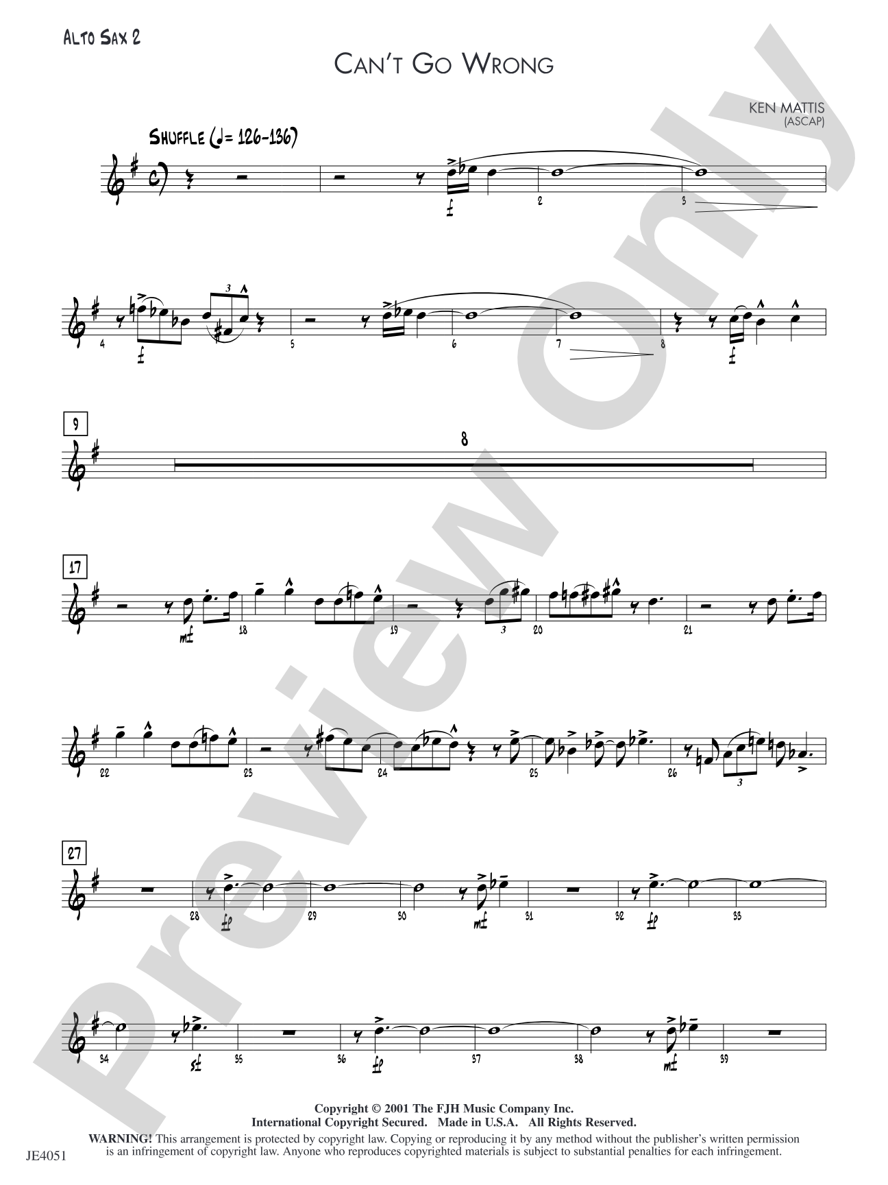 Can't Go Wrong: Alto Sax 2