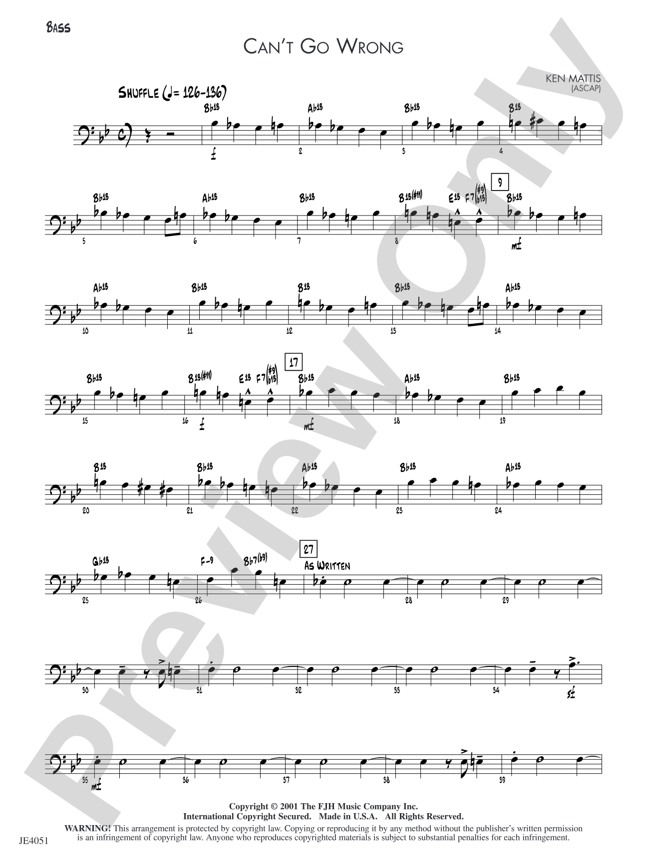 Can't Go Wrong: Bass