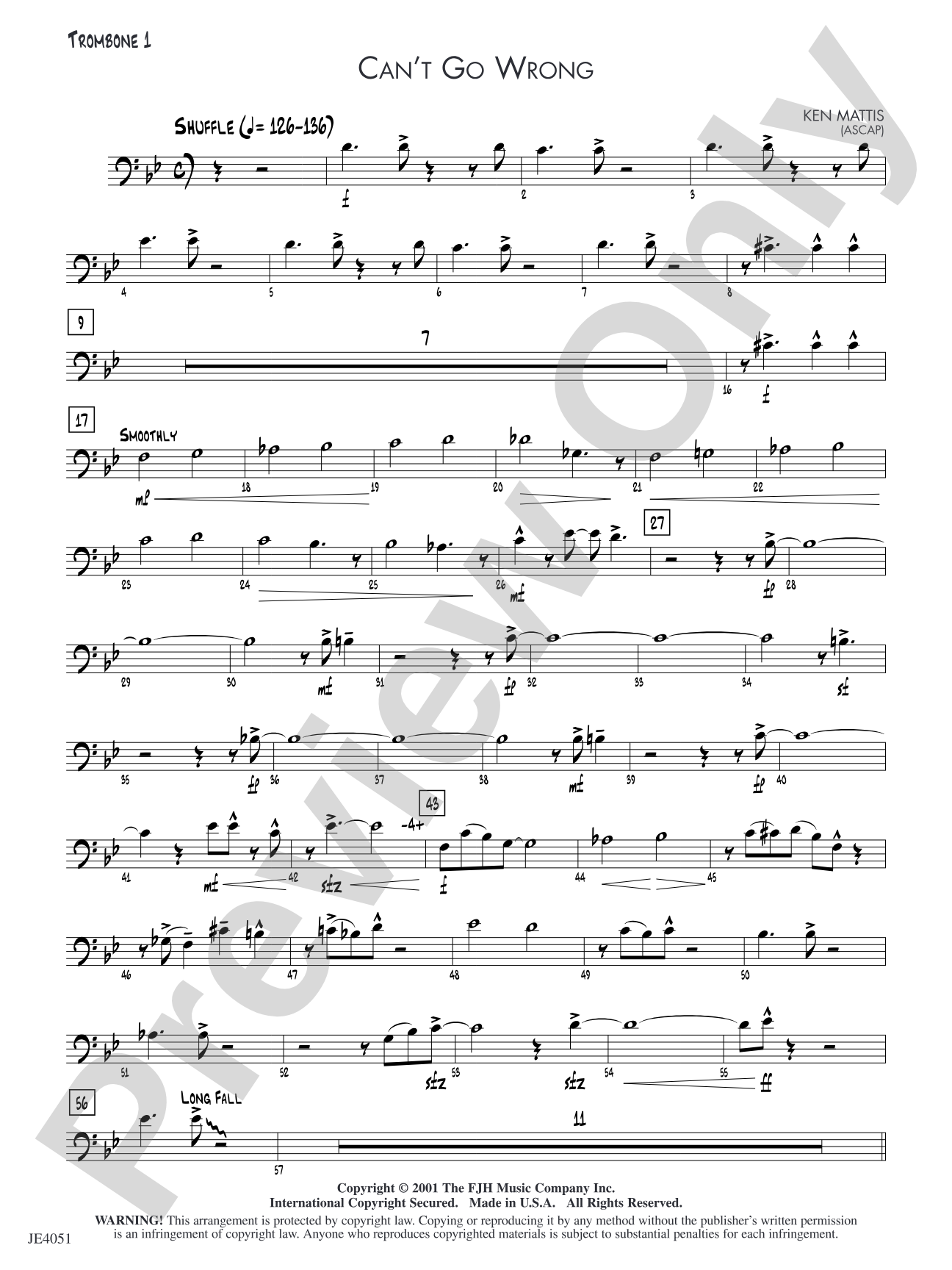 Can't Go Wrong: Trombone 1