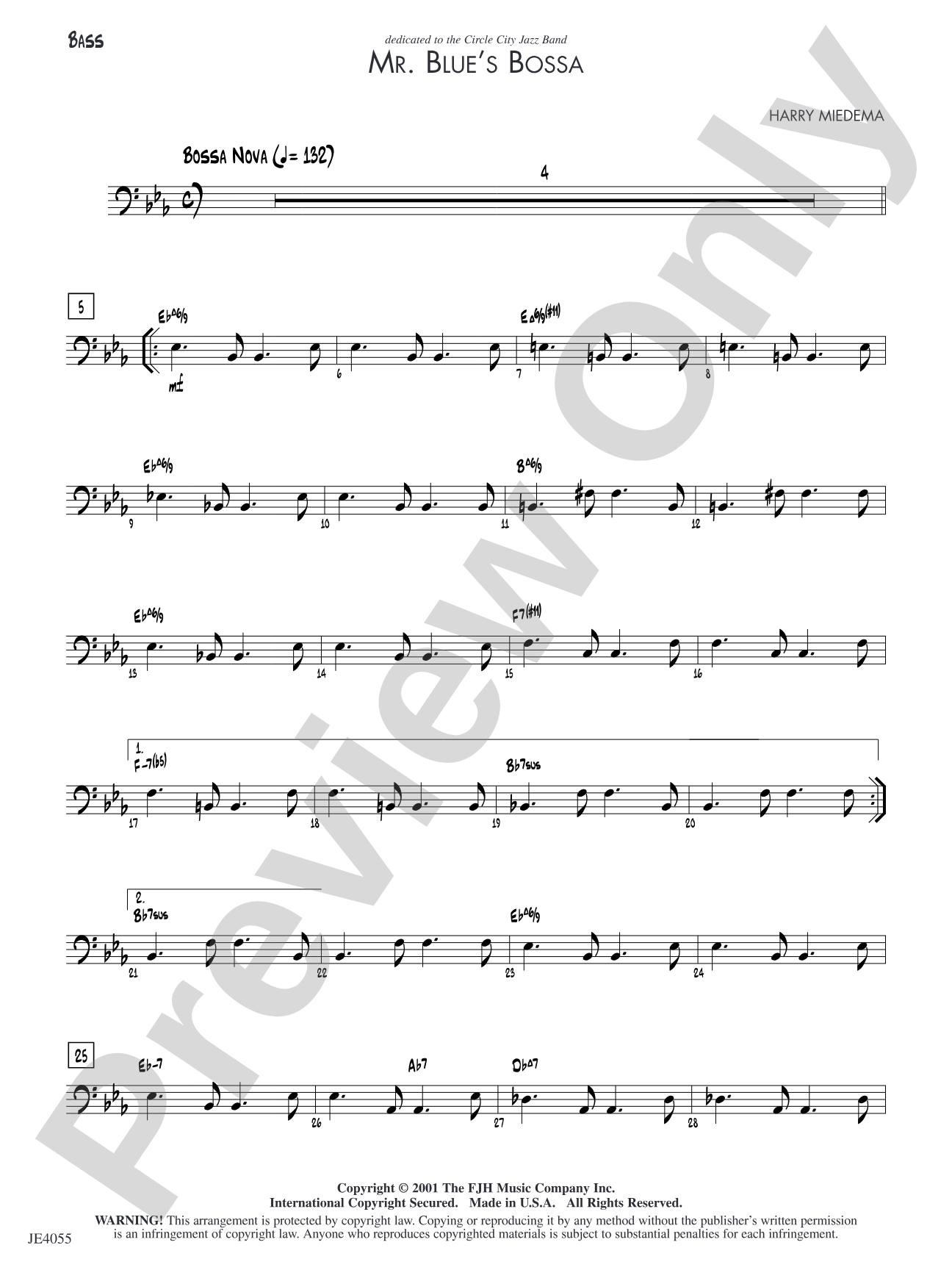 Mr. Blue's Bossa: Bass