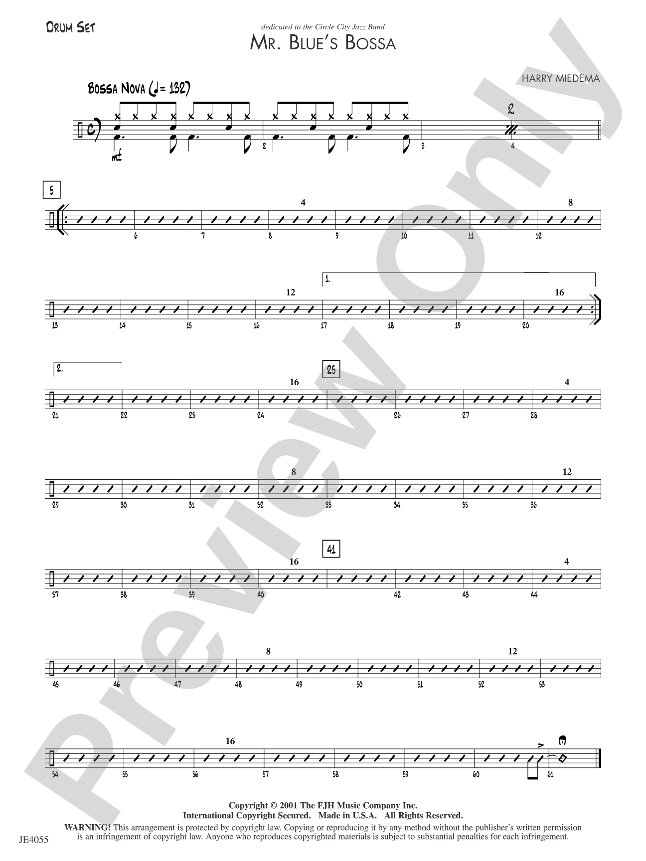 Mr. Blue's Bossa: Drum Set