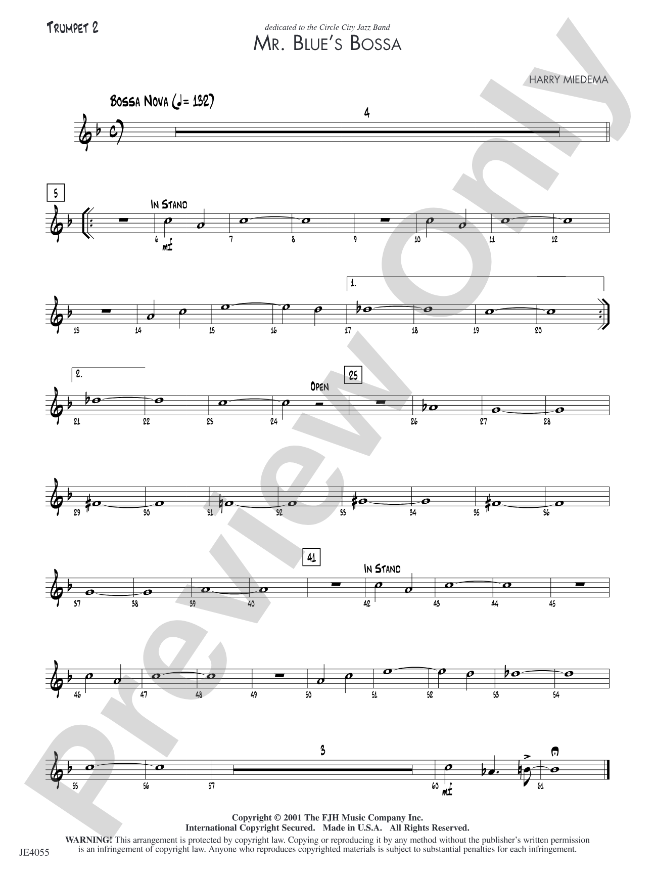 Mr. Blue's Bossa: Trumpet 2