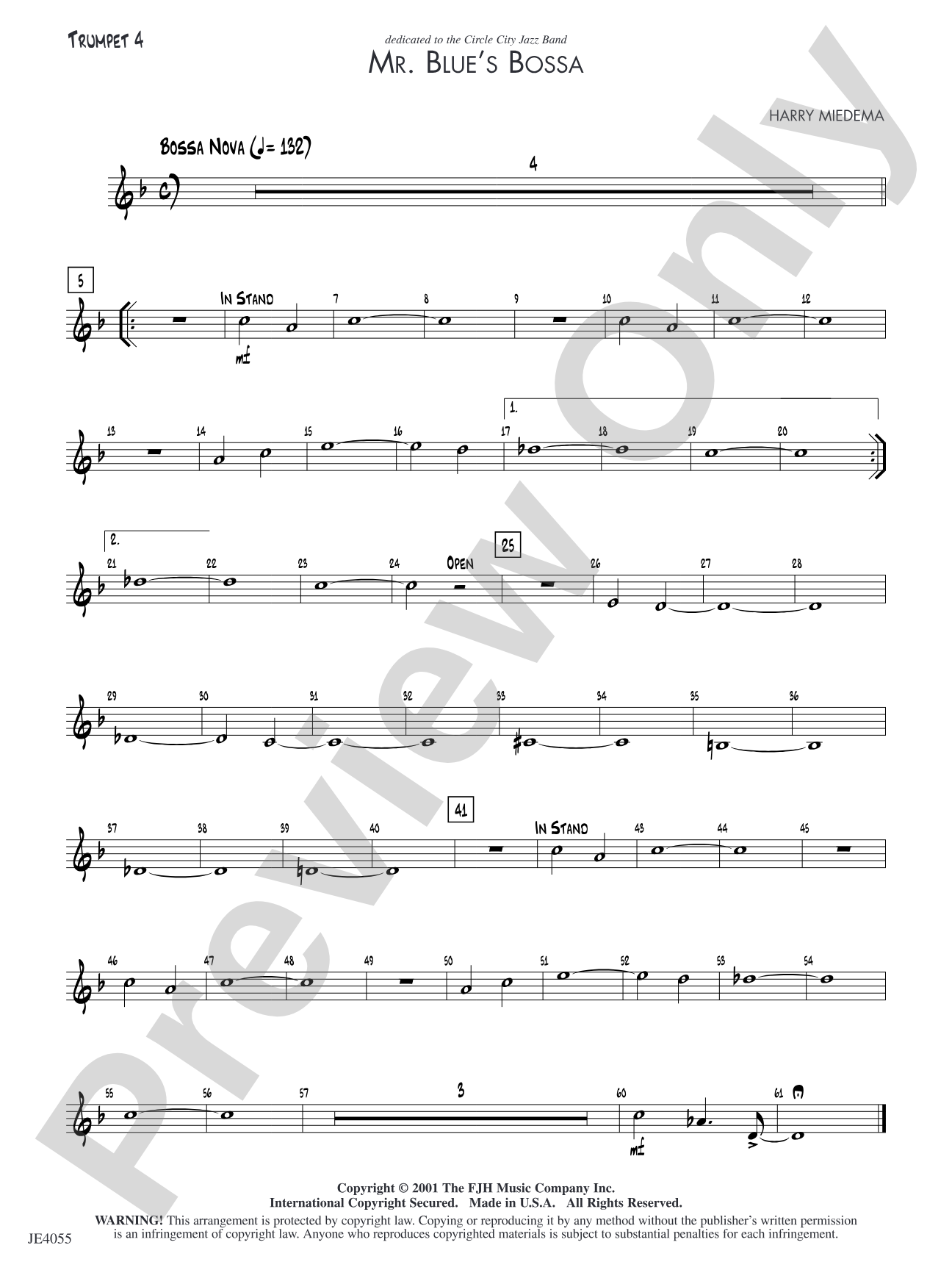 Mr. Blue's Bossa: Trumpet 4