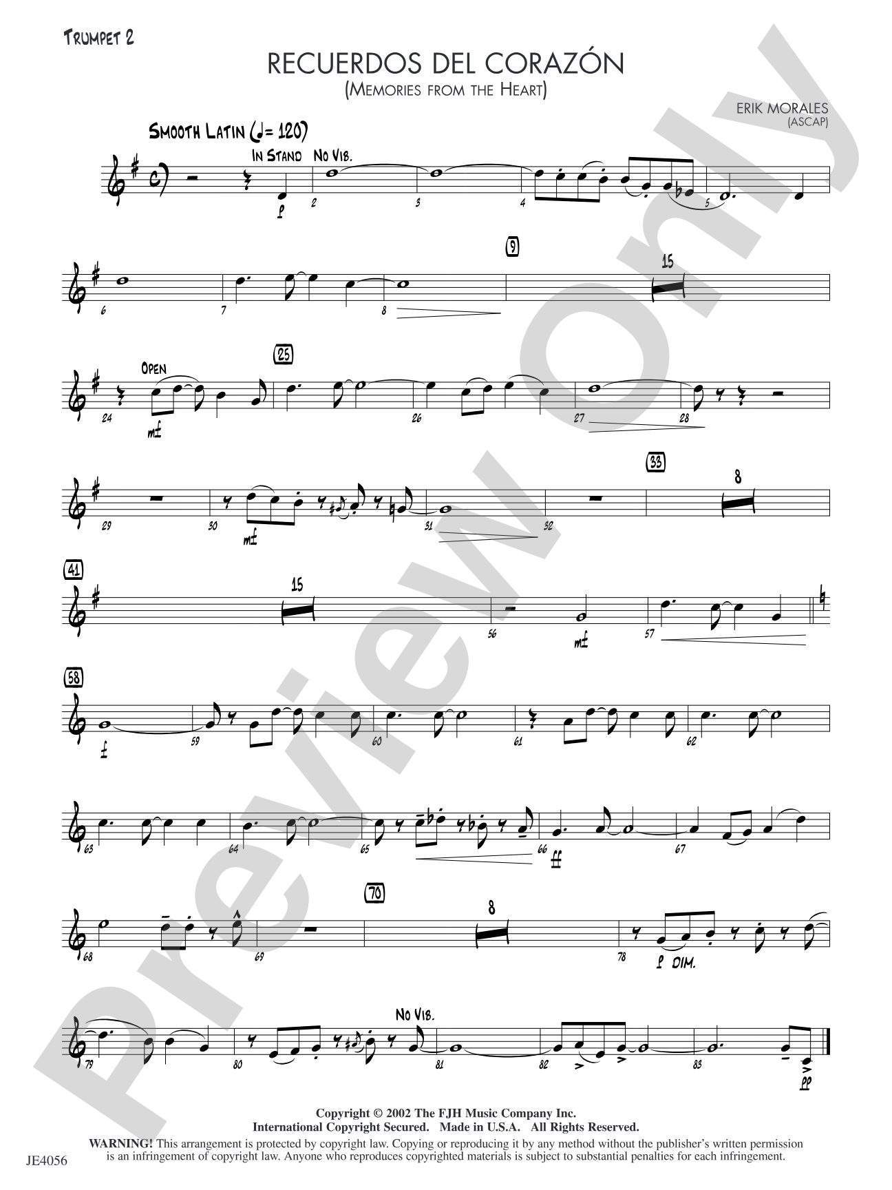 Recuerdos del corazón (Memories from the Heart): Trumpet 2