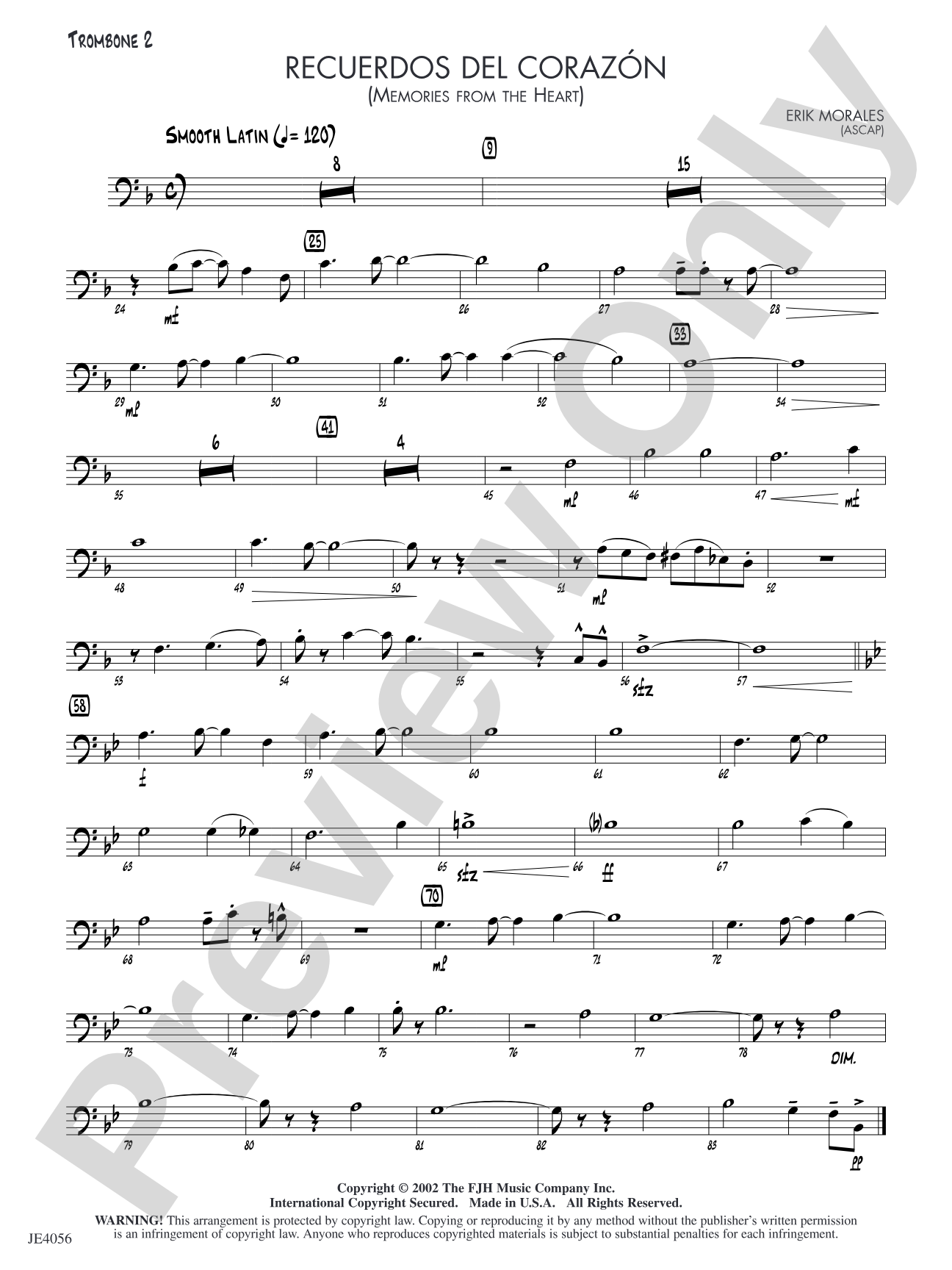 Recuerdos del corazón (Memories from the Heart): Trombone 2