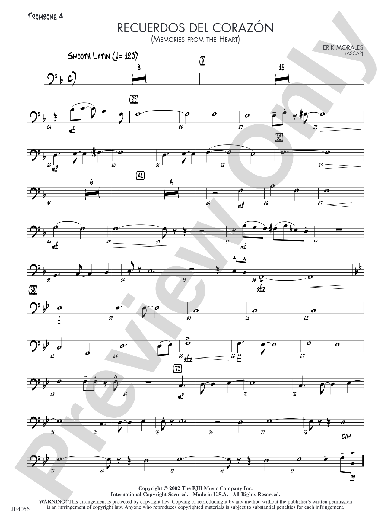 Recuerdos del corazón (Memories from the Heart): Trombone 4