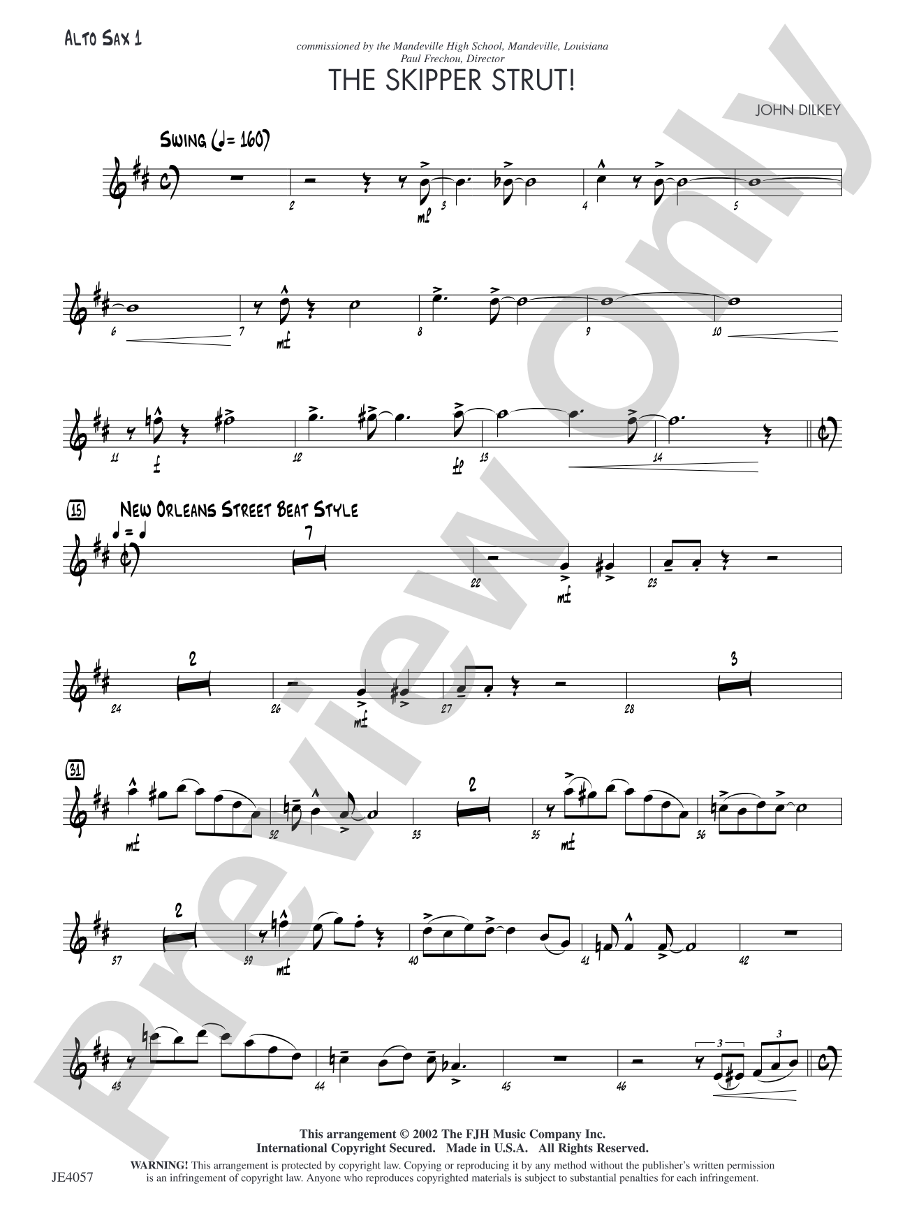 The Skipper Strut!: Alto Sax 1