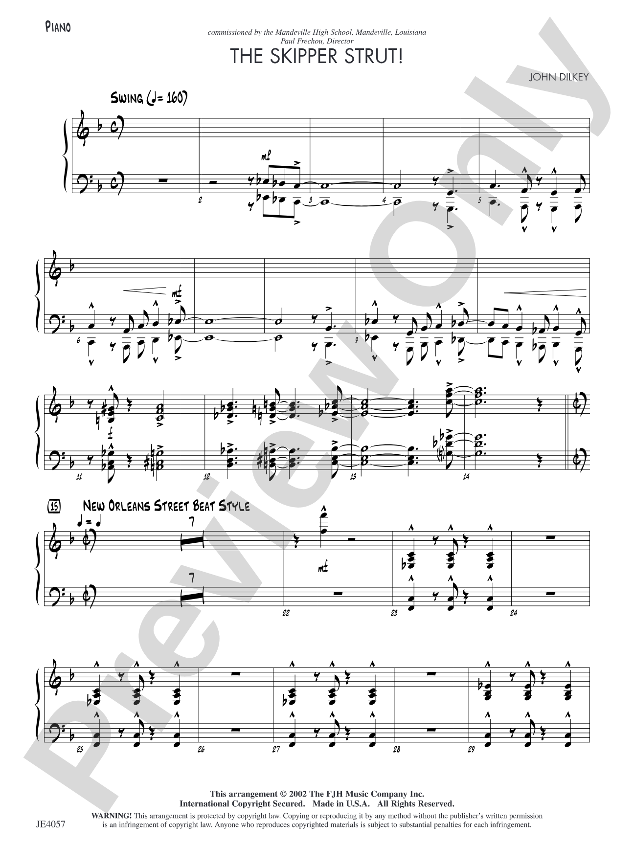 The Skipper Strut!: Piano