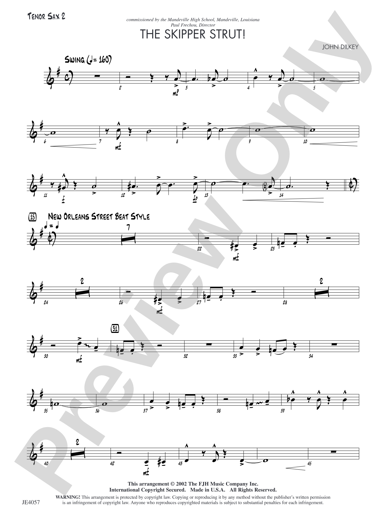 The Skipper Strut!: Tenor Sax 2