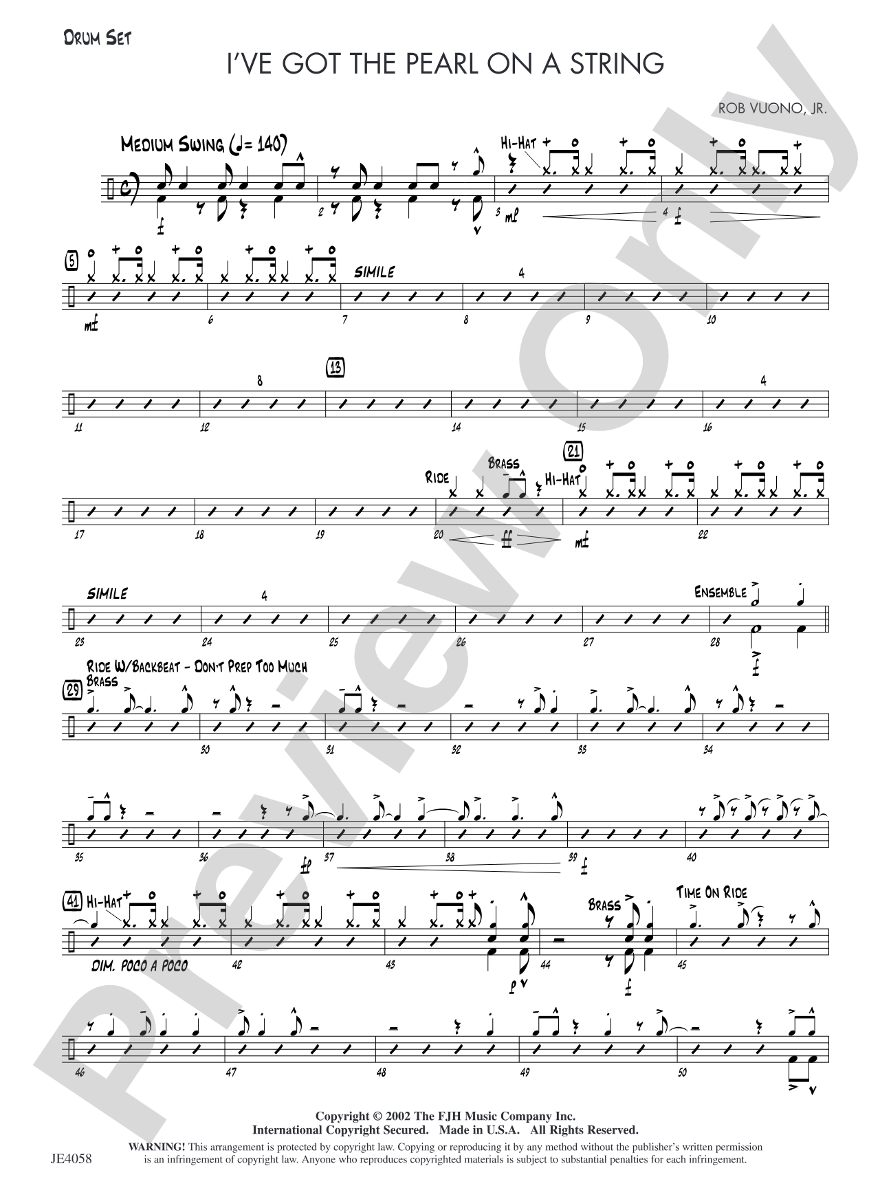 I've Got the Pearl on a String: Drum Set