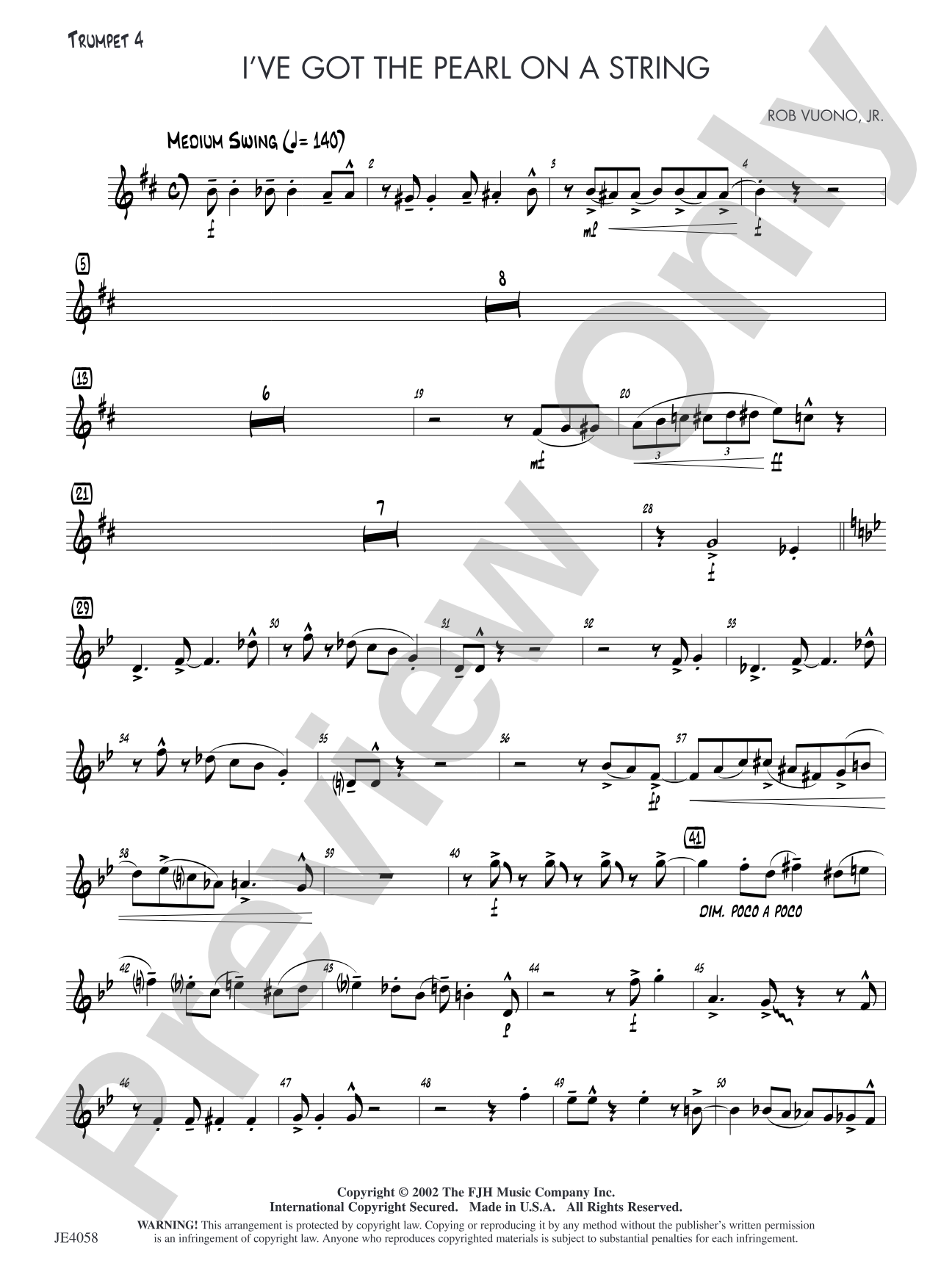 I've Got the Pearl on a String: Optional Trumpet 4