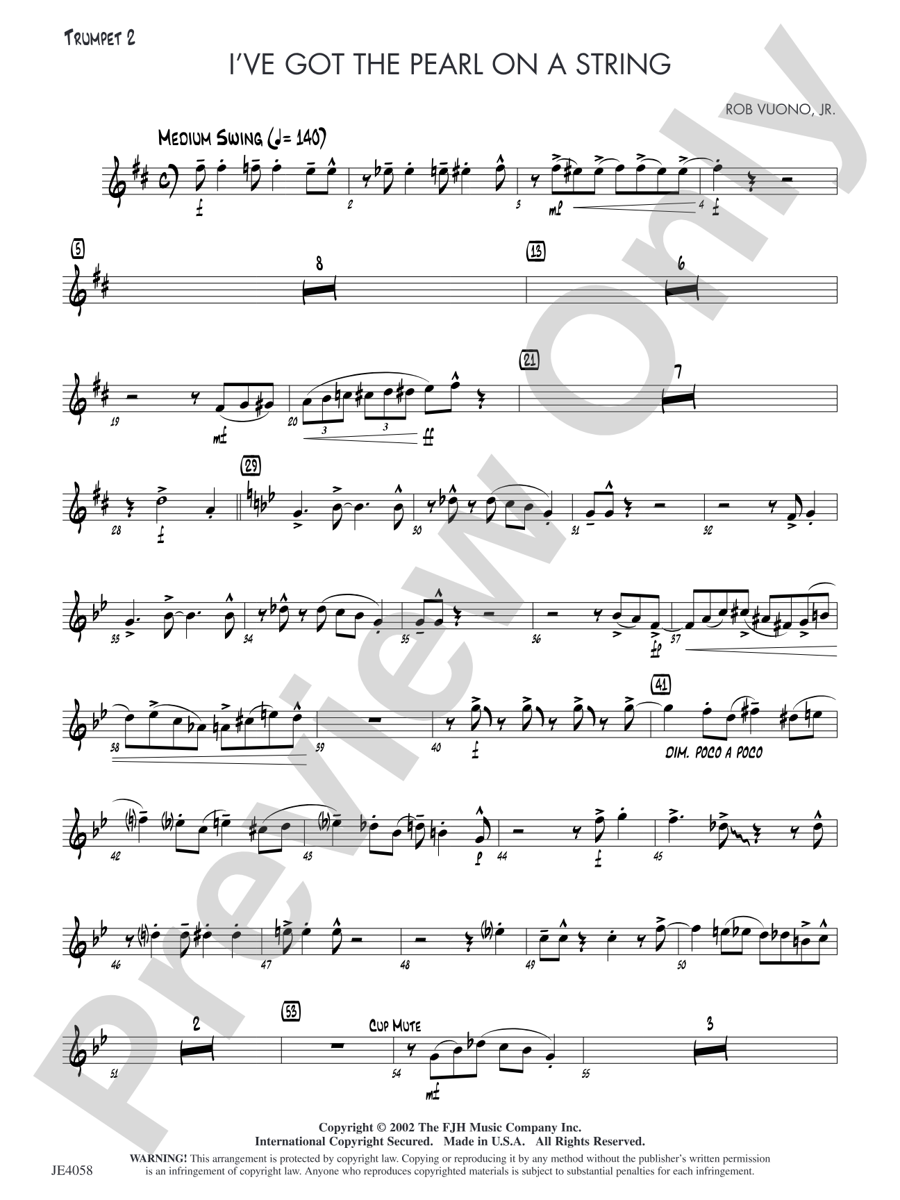 I've Got the Pearl on a String: Trumpet 2