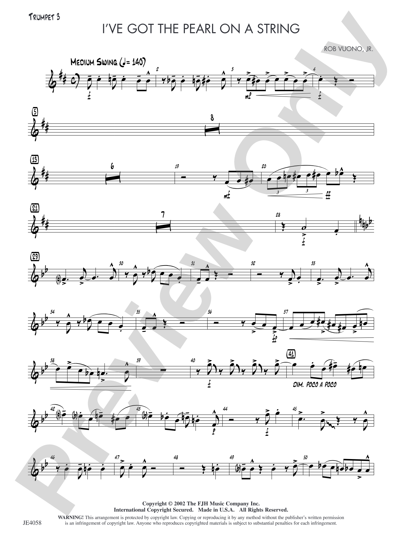 I've Got the Pearl on a String: Trumpet 3