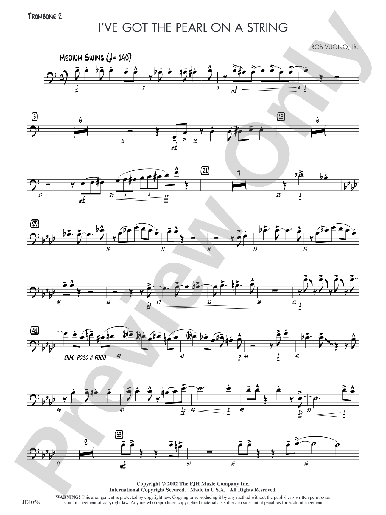 I've Got the Pearl on a String: Trombone 2