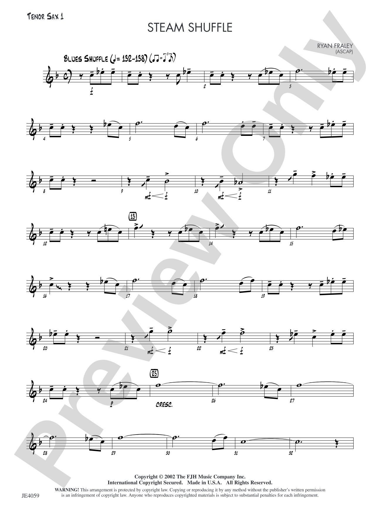 Steam Shuffle: Tenor Sax 1