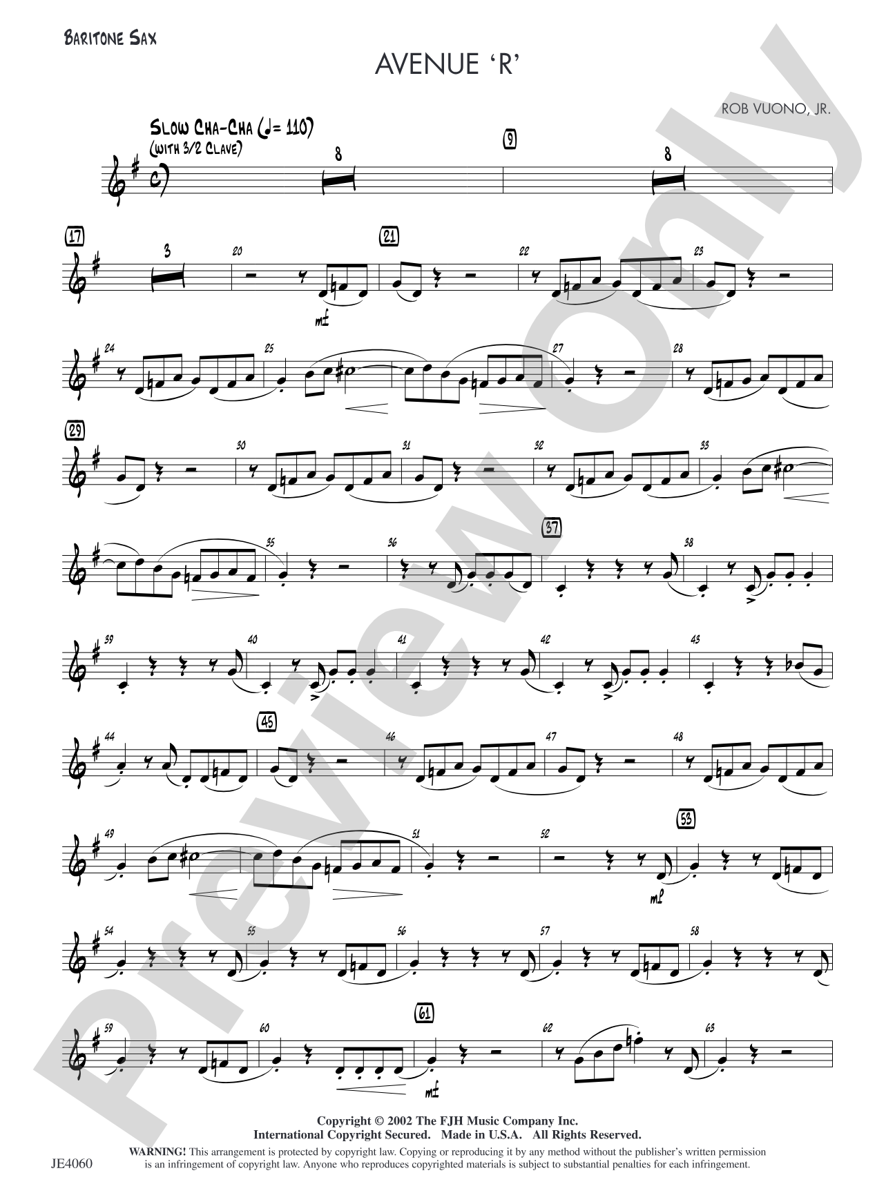 Avenue 'R': Baritone Sax