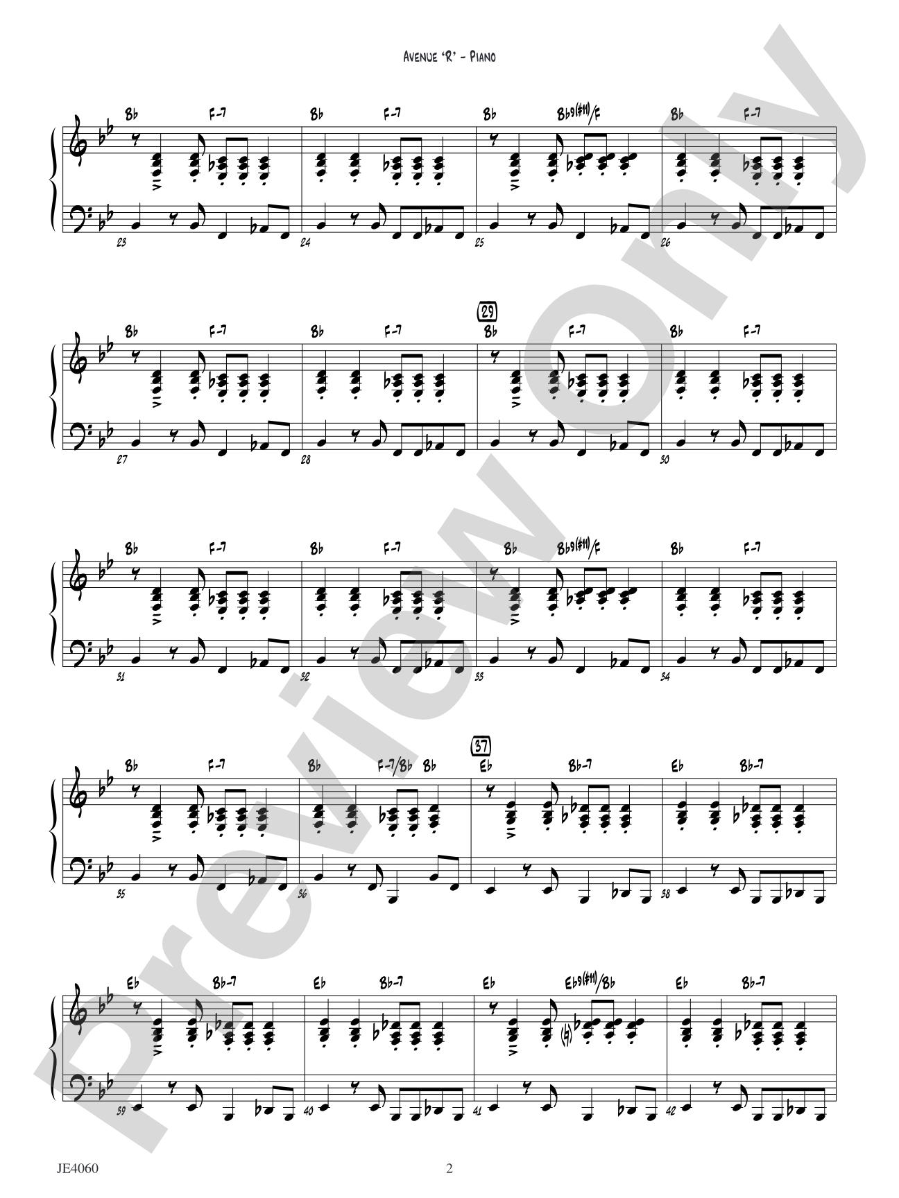 Avenue 'R': Piano
