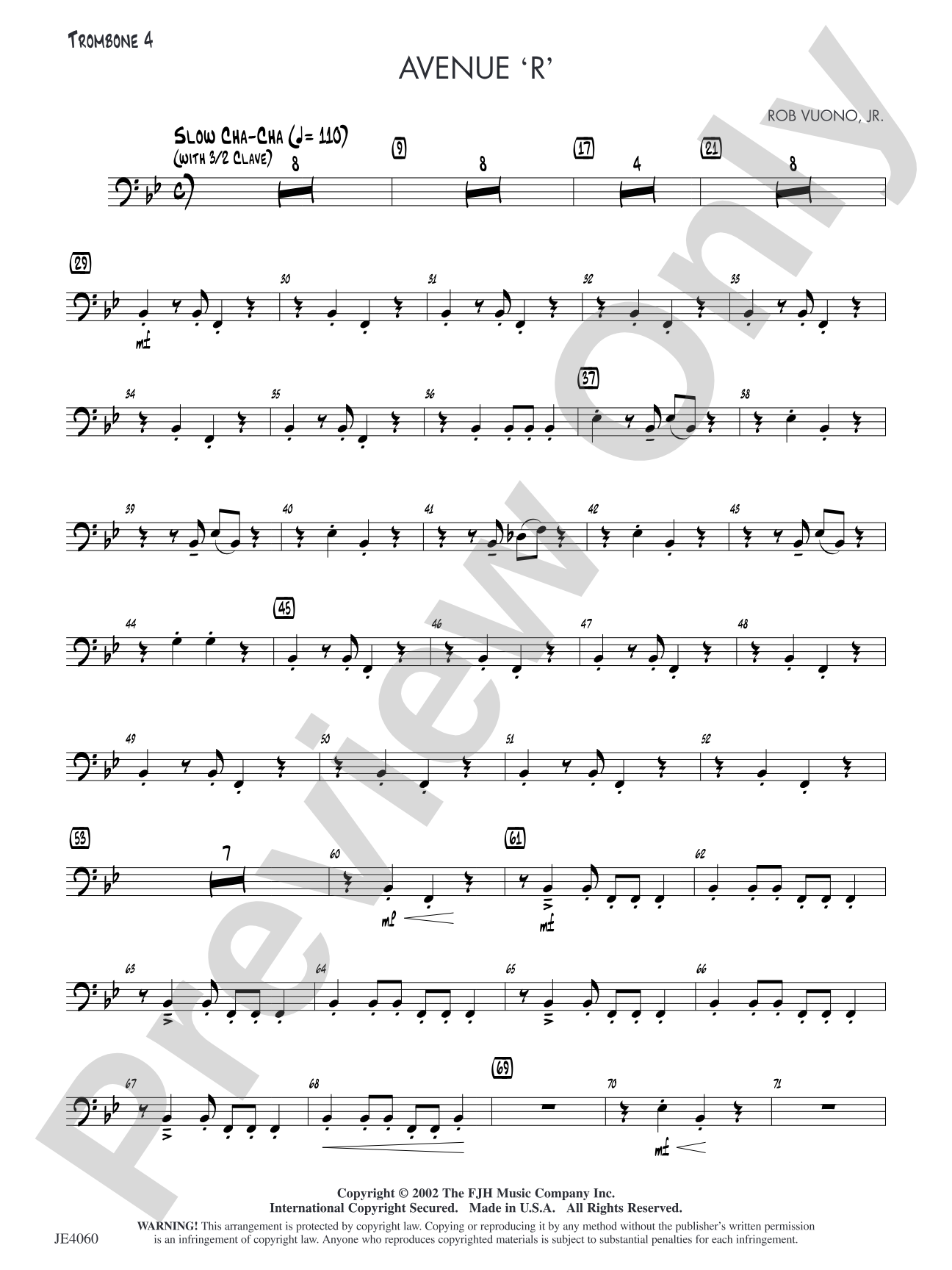 Avenue 'R': Optional Trombone 4
