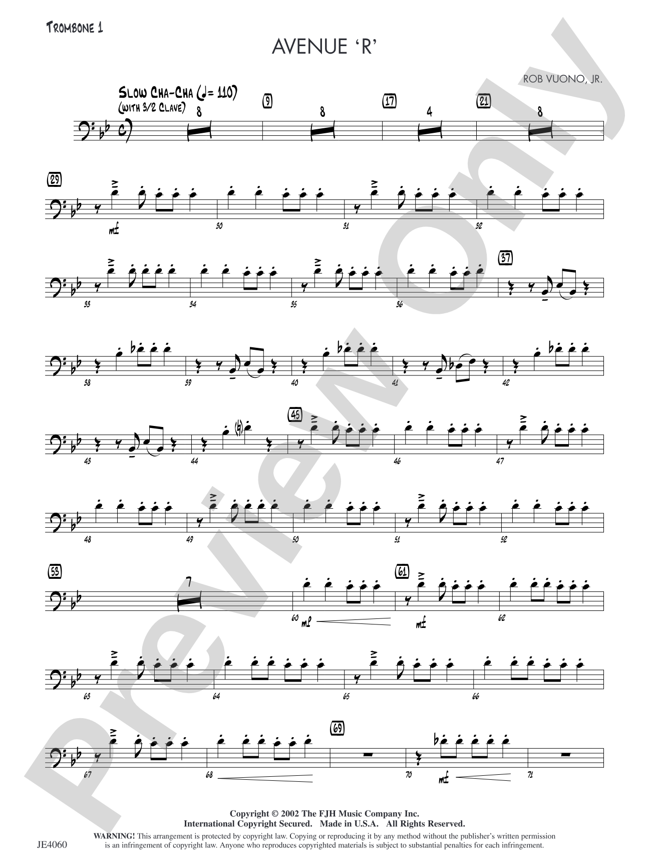 Avenue 'R': Trombone 1