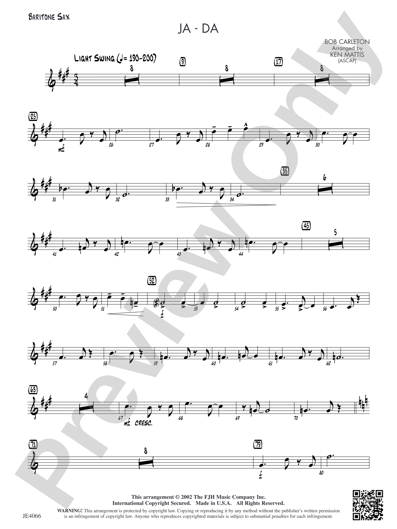Ja-Da: Baritone Sax
