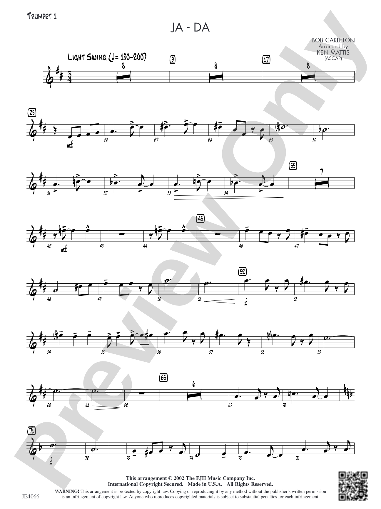 Ja-Da: Trumpet 1