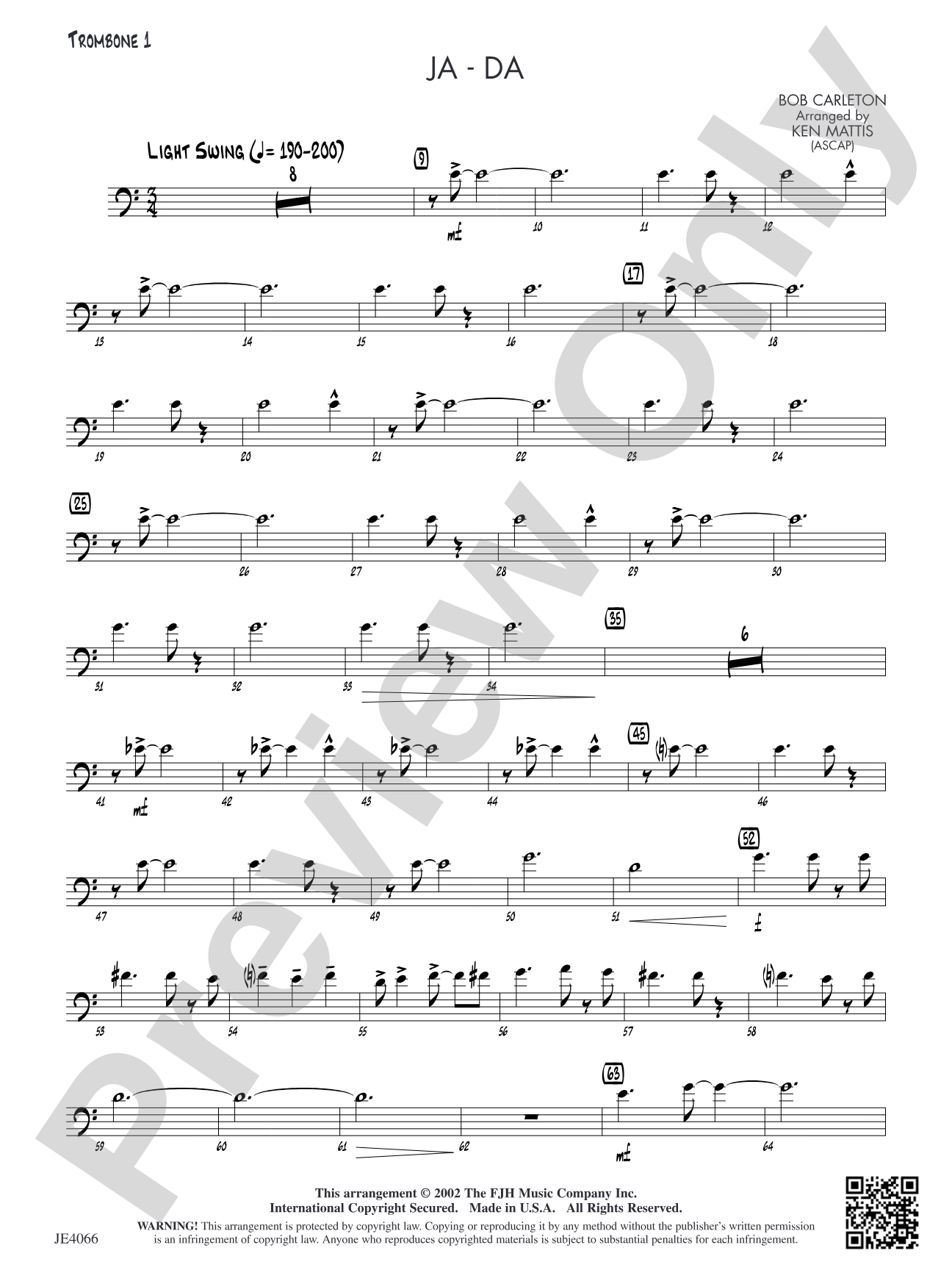 Ja-Da: Trombone 1