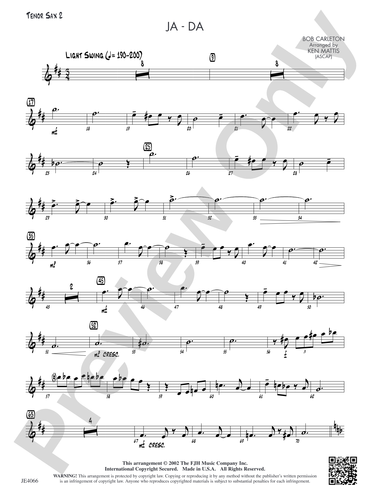 Ja-Da: Tenor Sax 2