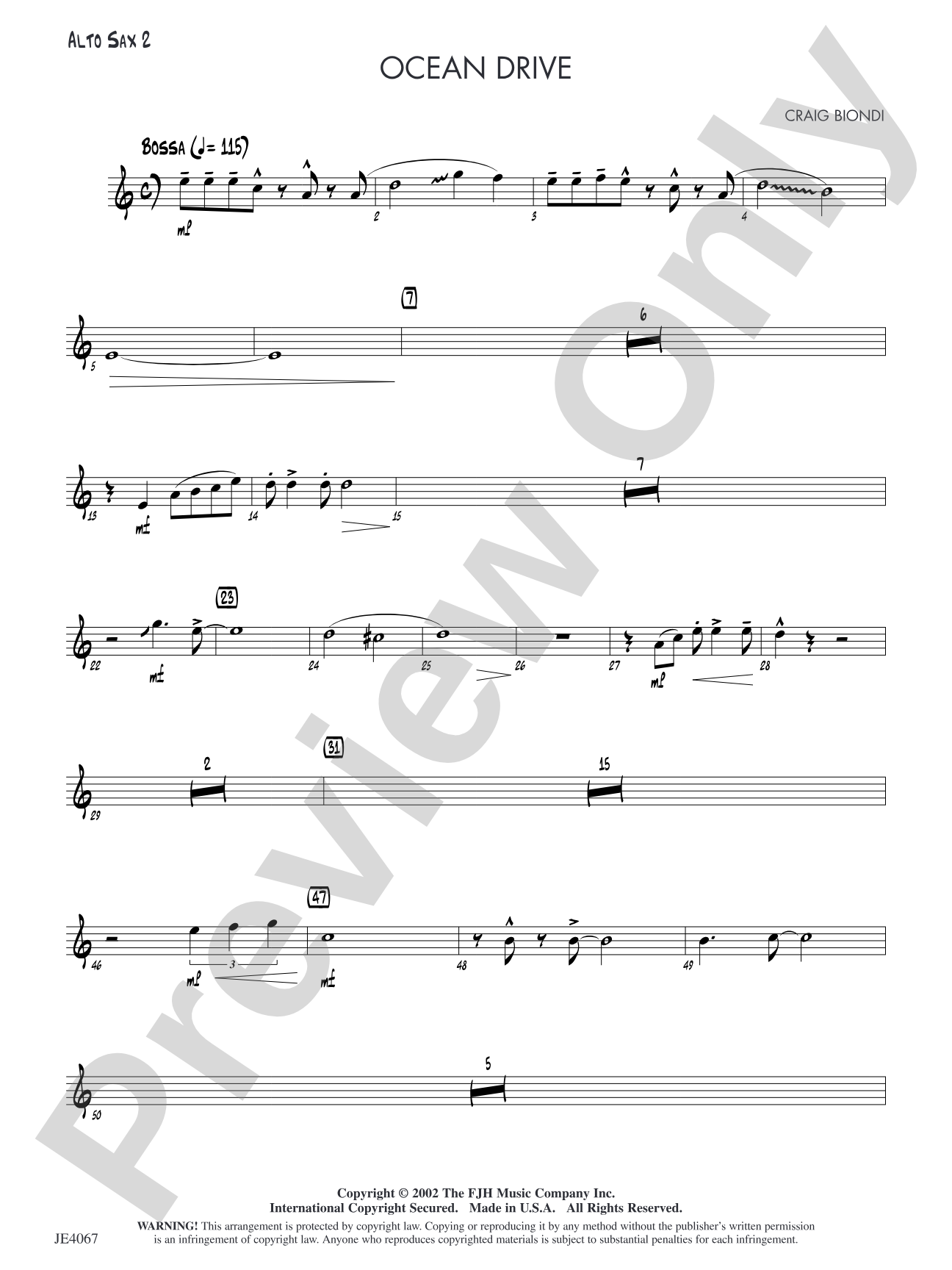 Ocean Drive: Alto Sax 2