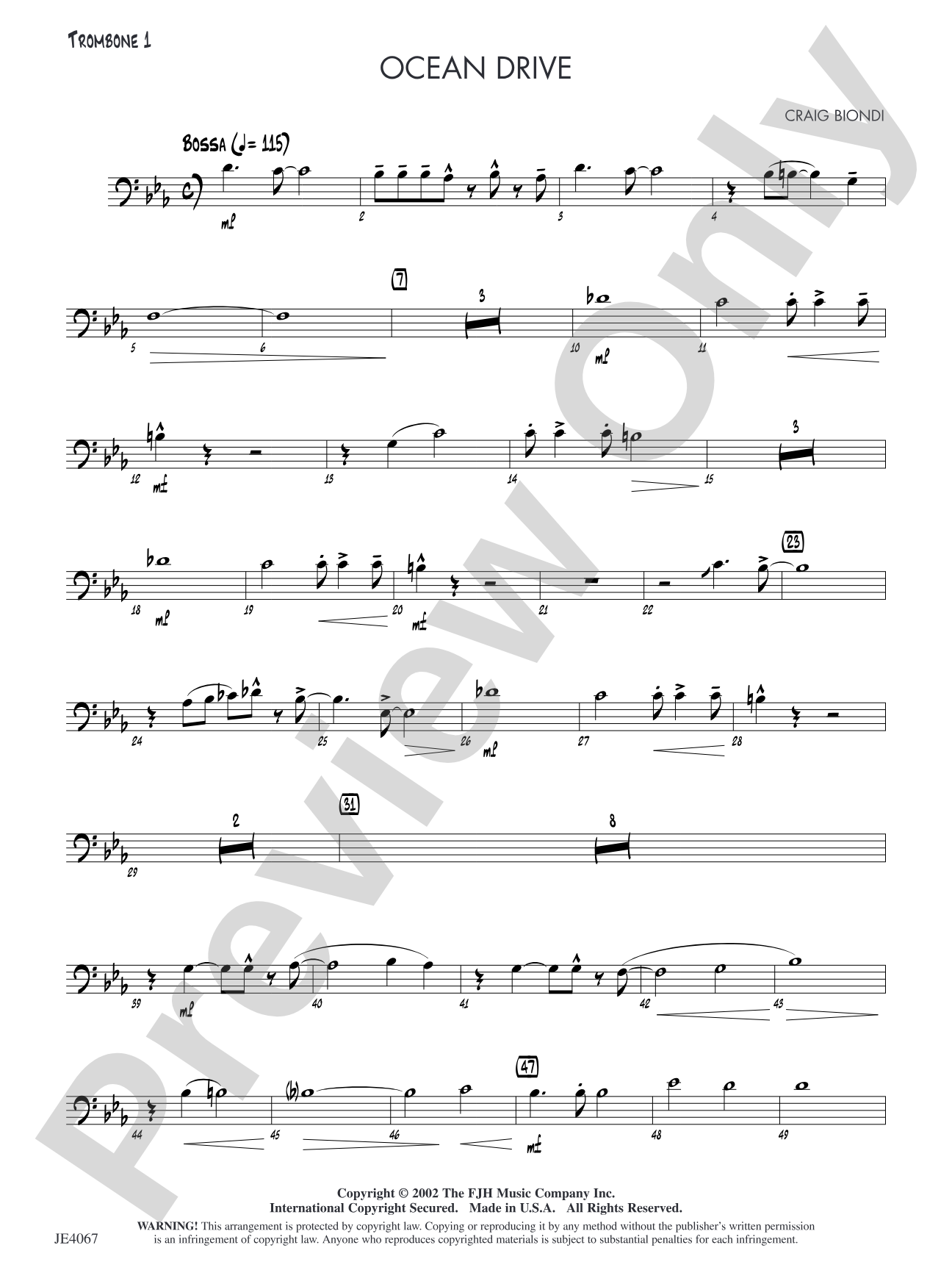 Ocean Drive: Trombone 1