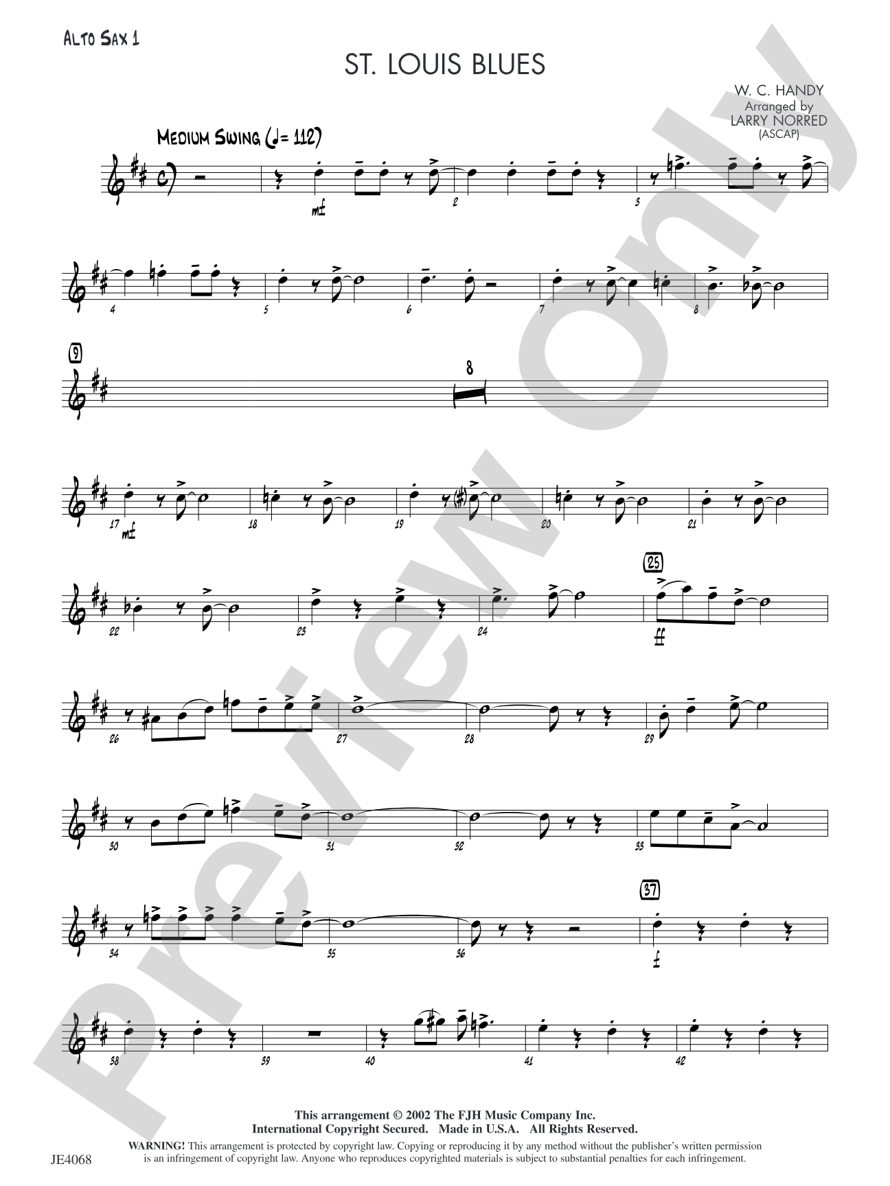 St. Louis Blues: Alto Sax 1