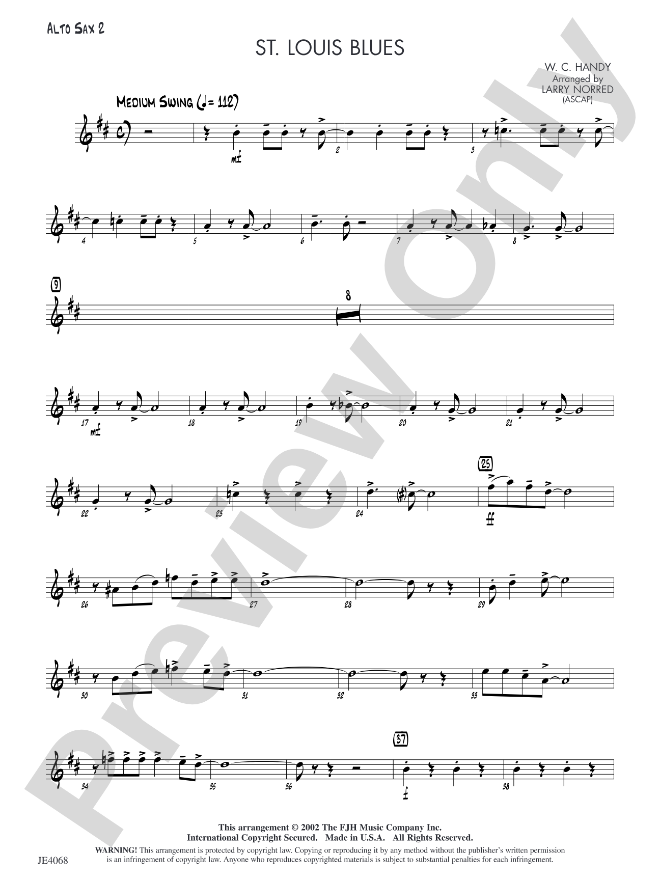 St. Louis Blues: Alto Sax 2