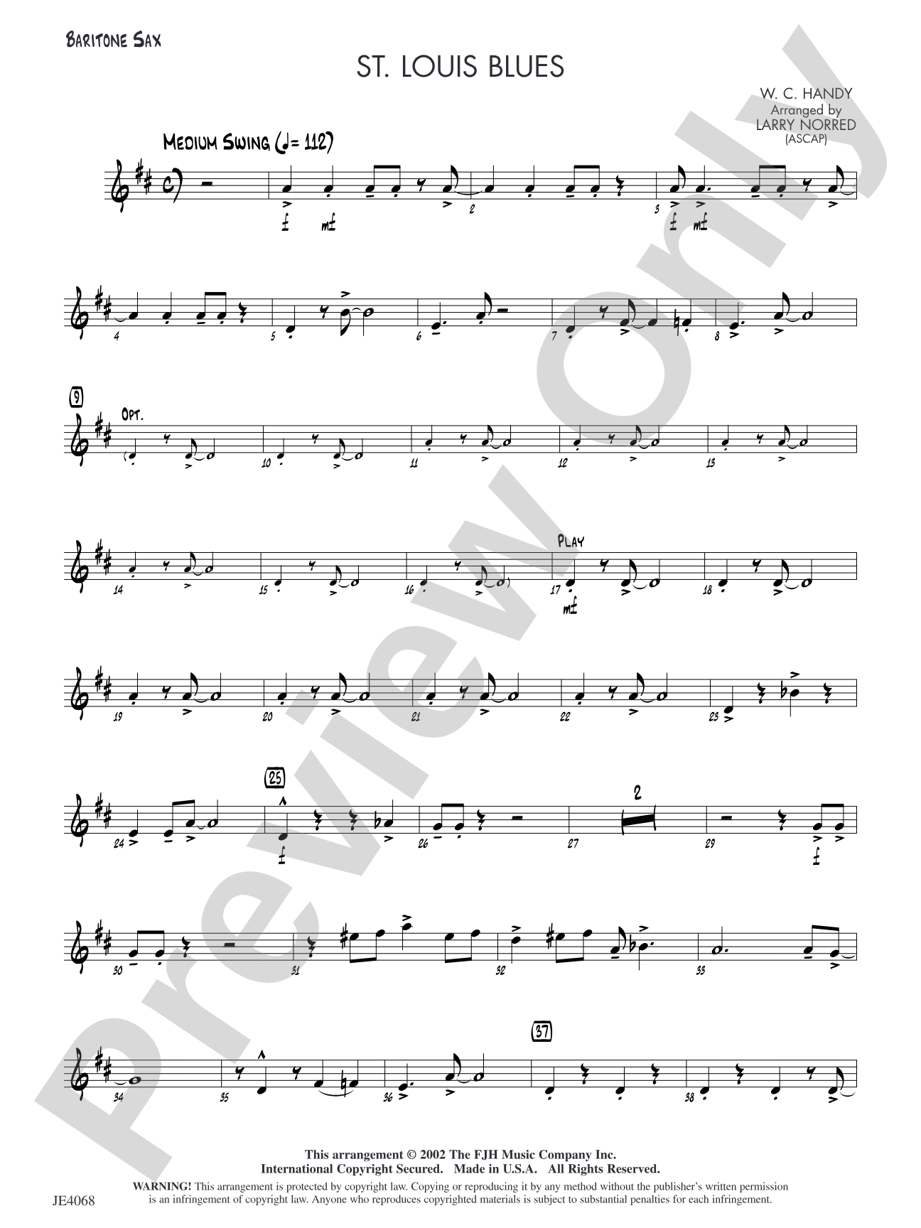 St. Louis Blues: Baritone Sax