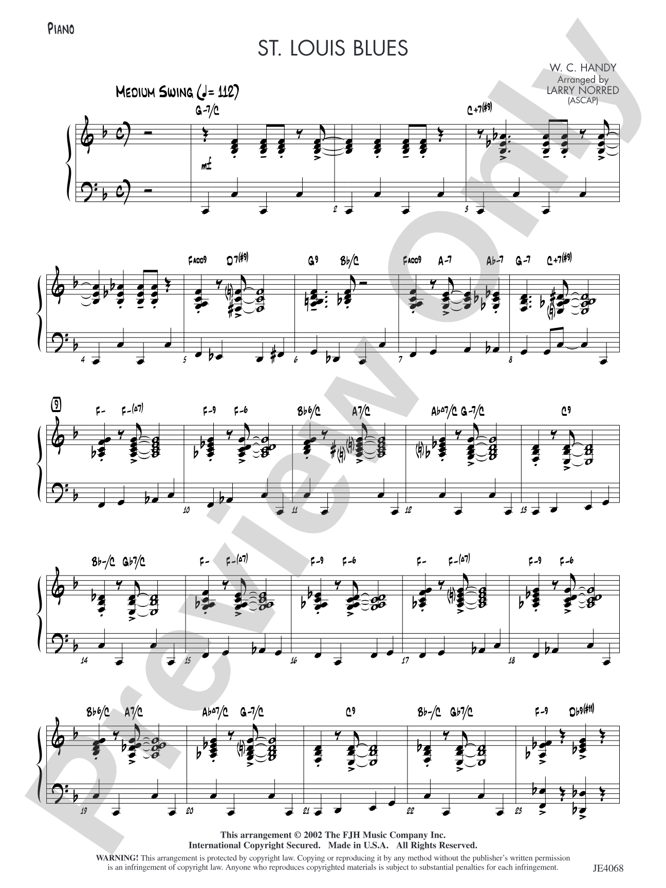 St. Louis Blues: Piano
