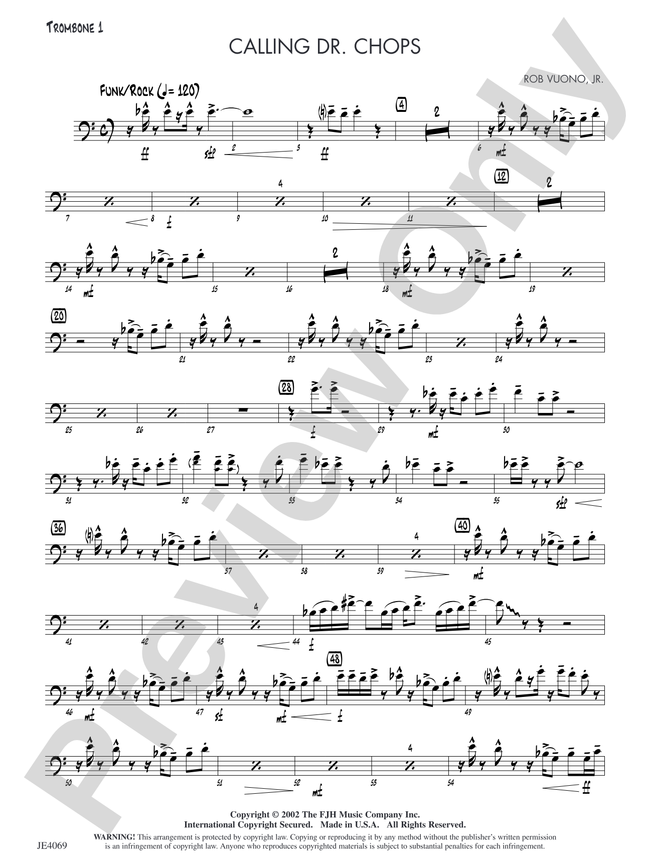 Calling Dr. Chops: Trombone 1